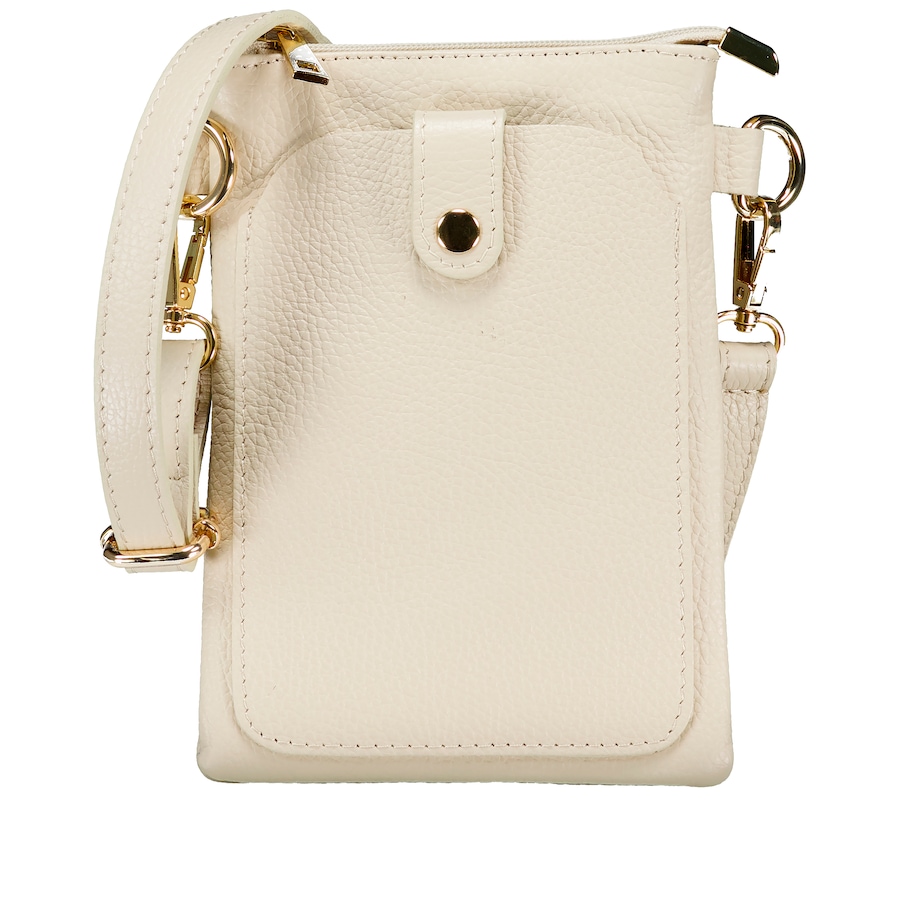Hausfelder Manufaktur Umhängetasche / Handytasche mit Goldfittings Beige Damen