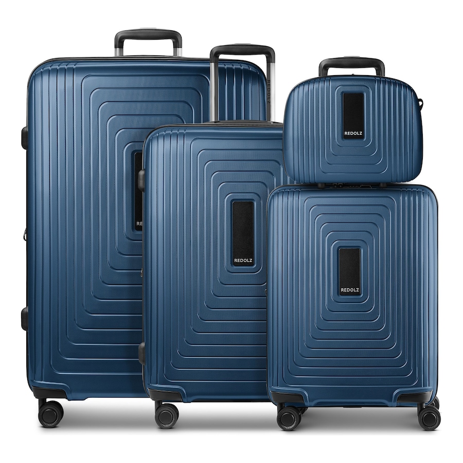 Redolz Essentials 14 4-Rollen Kofferset + Beautycase 4 tlg. mit Dehnfalte dark blue metallic Violett Herren