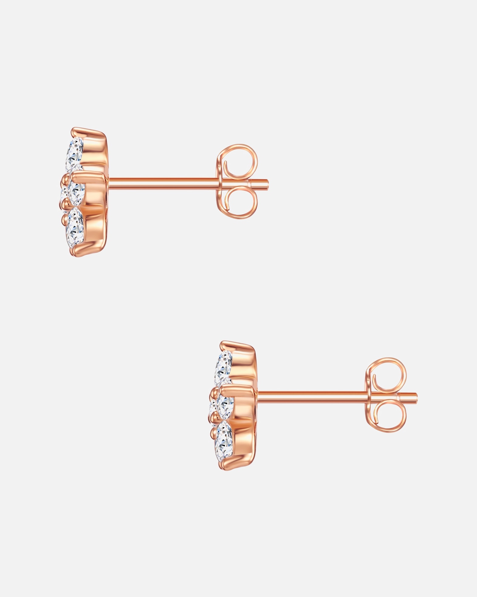 Ohrringe für Weiblich Rafaela Donata Ohrstecker Blume Sterling Silber Zirkonia in Roségold 8,7 mm