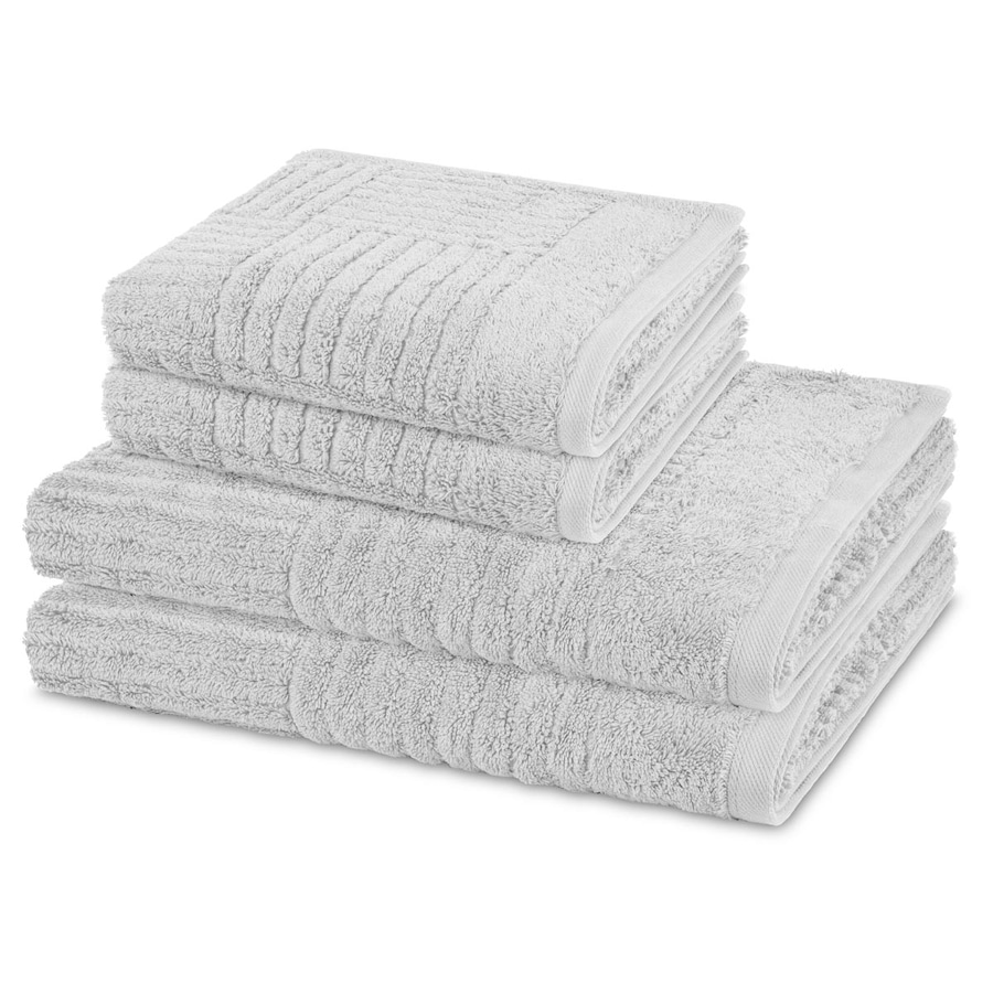 ROSS Handtuch-Set Carre (4-teilig) Kiesel Silber