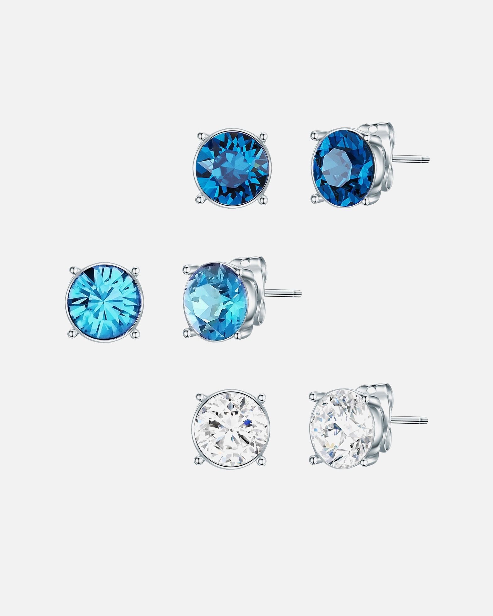 Ohrringe für Weiblich Lulu & Jane Schmuckset Metall-Legierung verziert mit Kristallen von Swarovski® in Silber 7,3 mm