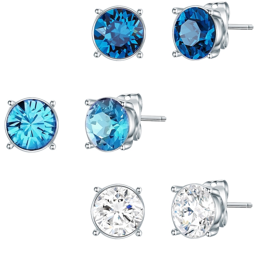 Lulu & Jane Schmuckset Metall-Legierung verziert mit Kristallen von Swarovski in Silber 7,3 mm Damen