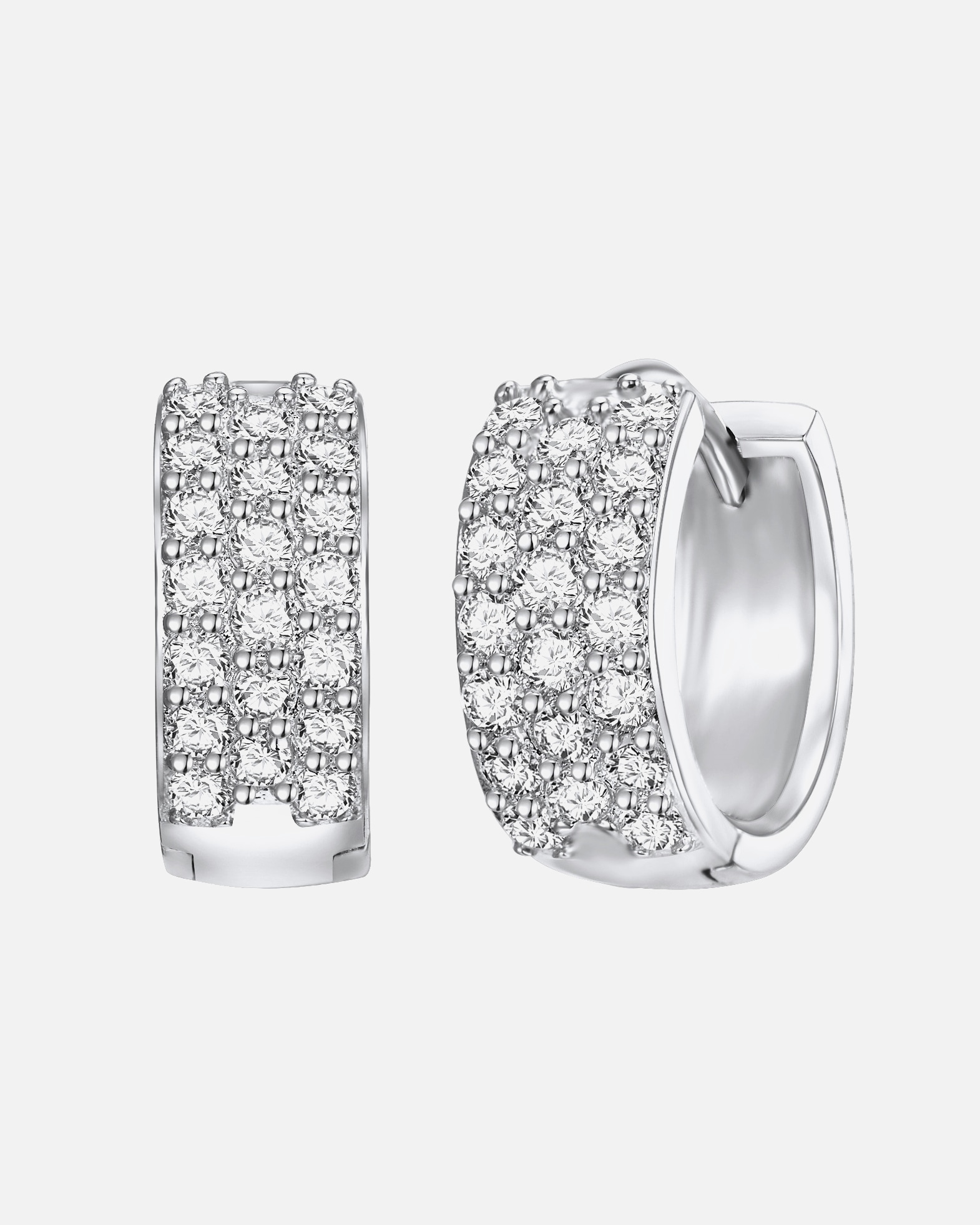 Ohrringe für Weiblich Lulu & Jane Ohrstecker Messing Zirkonia in Silber 11,9 mm