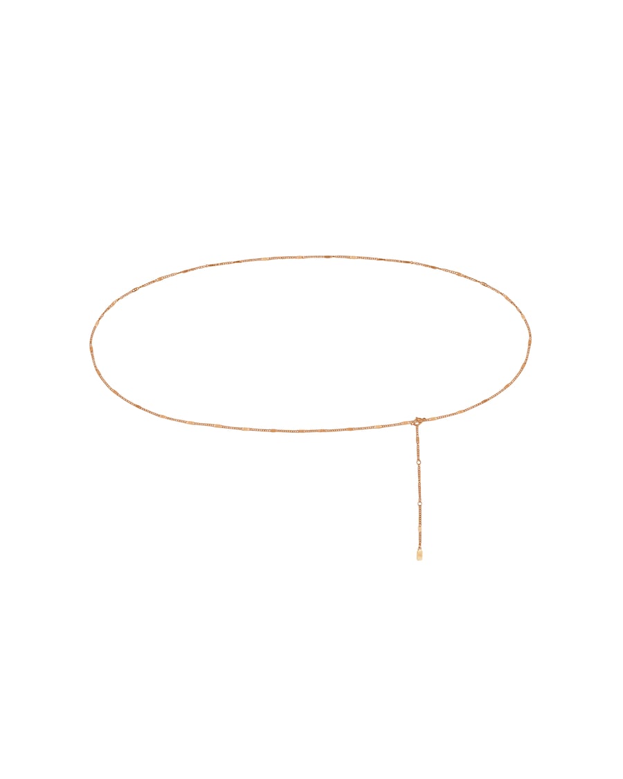 Hey Happiness Glieder-Bauchkette, Edelstahl Taillenkette Rosegold Nude Damen