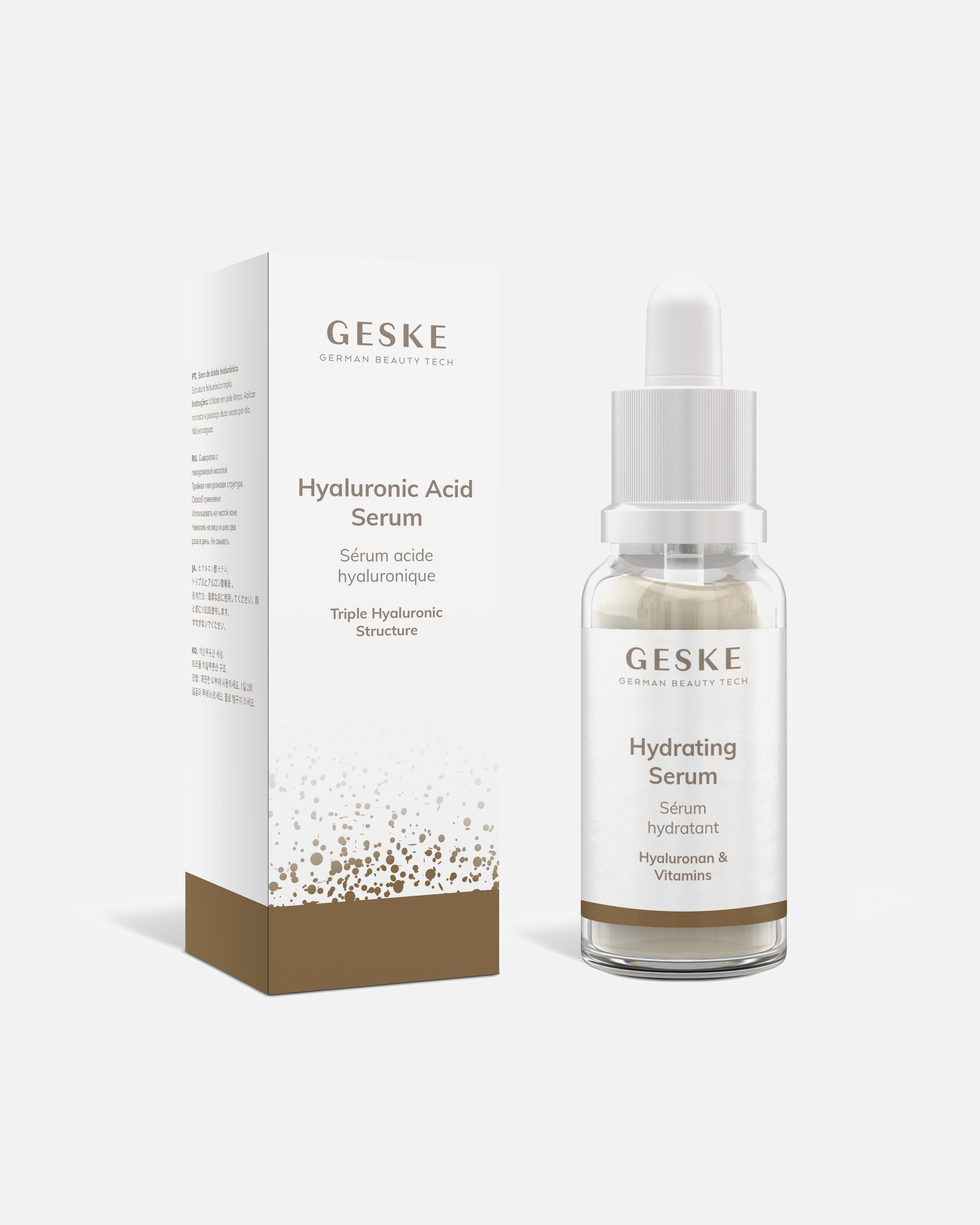 Hyaluronsäure Serum für Unisex GESKE Hyaluronic Acid Serum Gesichtspflege auf Basis Hyaluron Säure mit Dreifachstruktur (Anti Aging Serum)