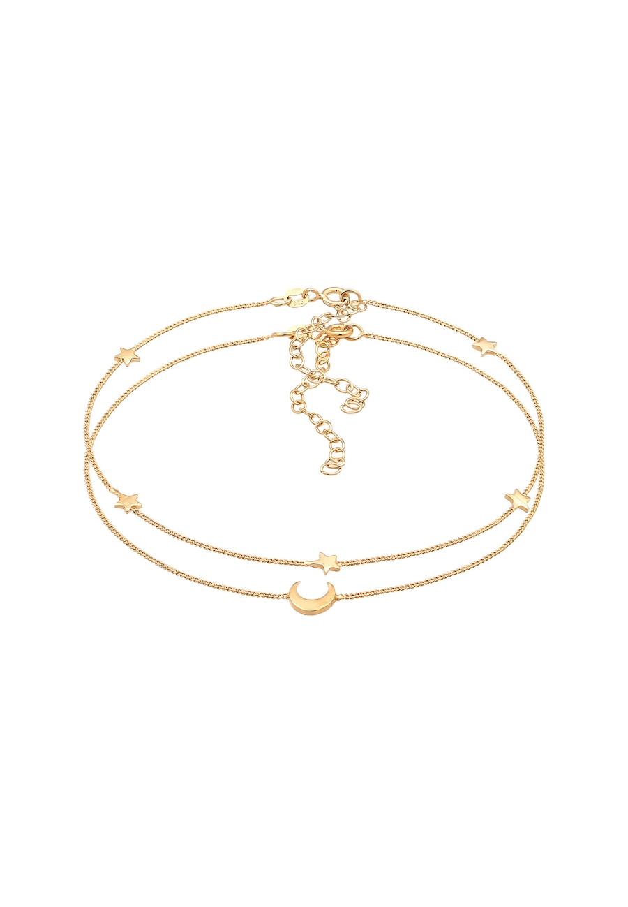 Elli Stern Halbmond Astro Duo Set 925 Silber goldfarben Damen