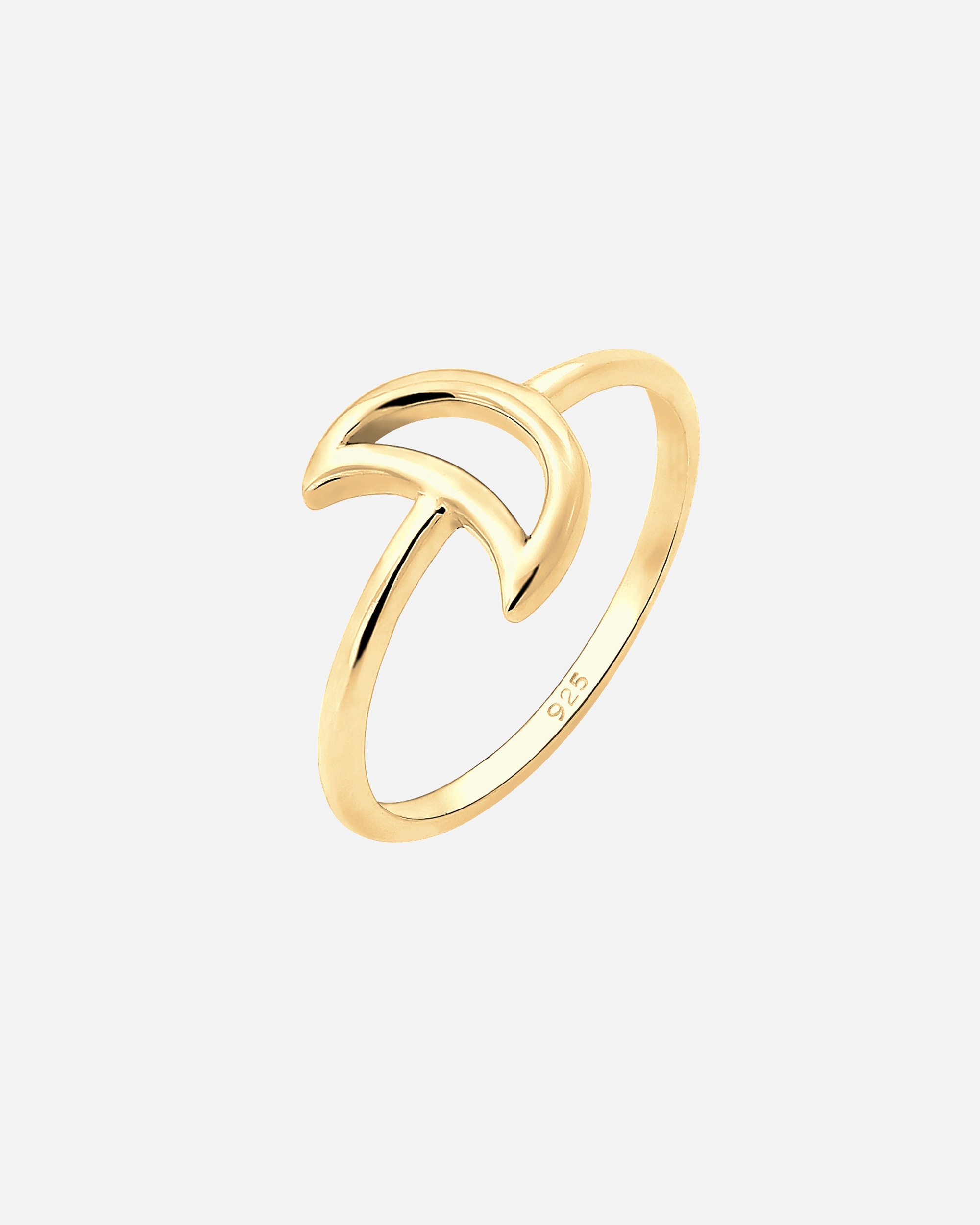 Ring für Weiblich Elli Halbmond Luna Basic Astro Cut-Out 925er Silber 52