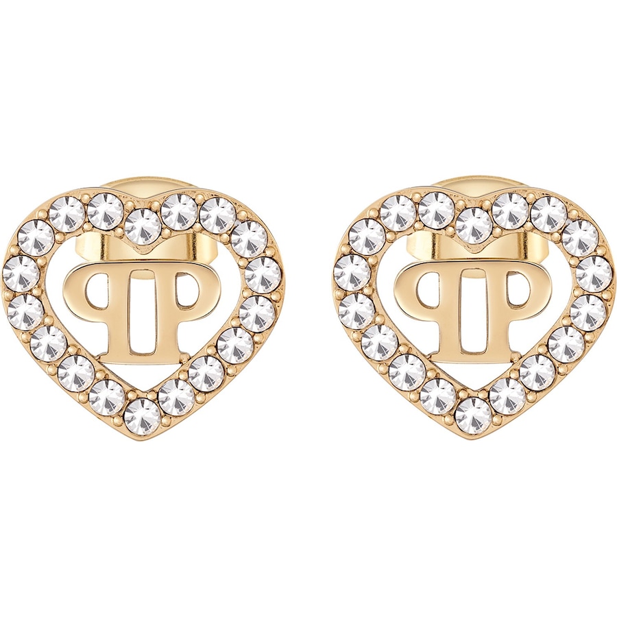 PHILIPP PLEIN Ohrstecker Edelstahl, recycelt, Kristall gelbgold Damen