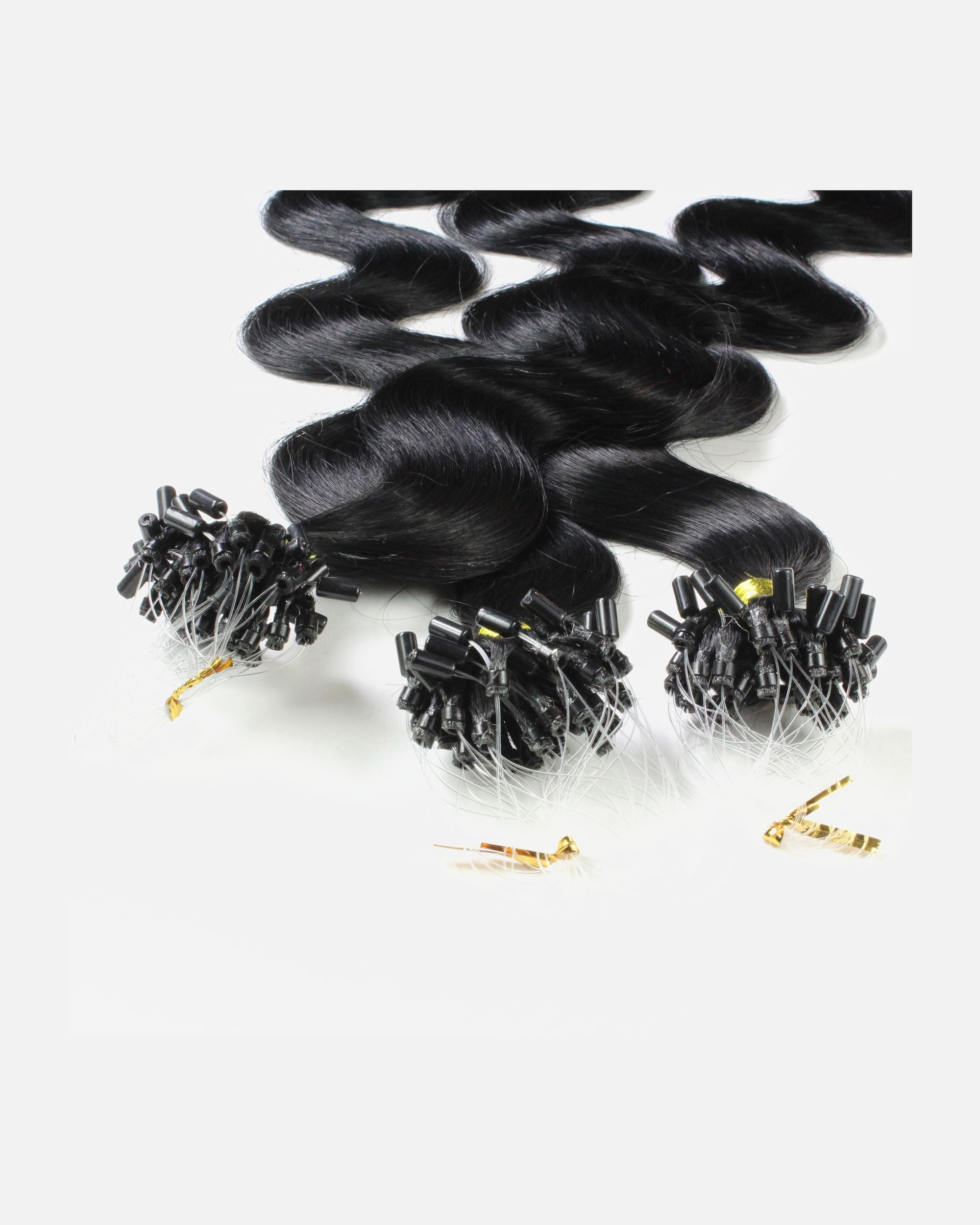 Extensions für Weiblich hair2heart Microring Extensions Echthaar #2/0 Schwarz 1g 40cm