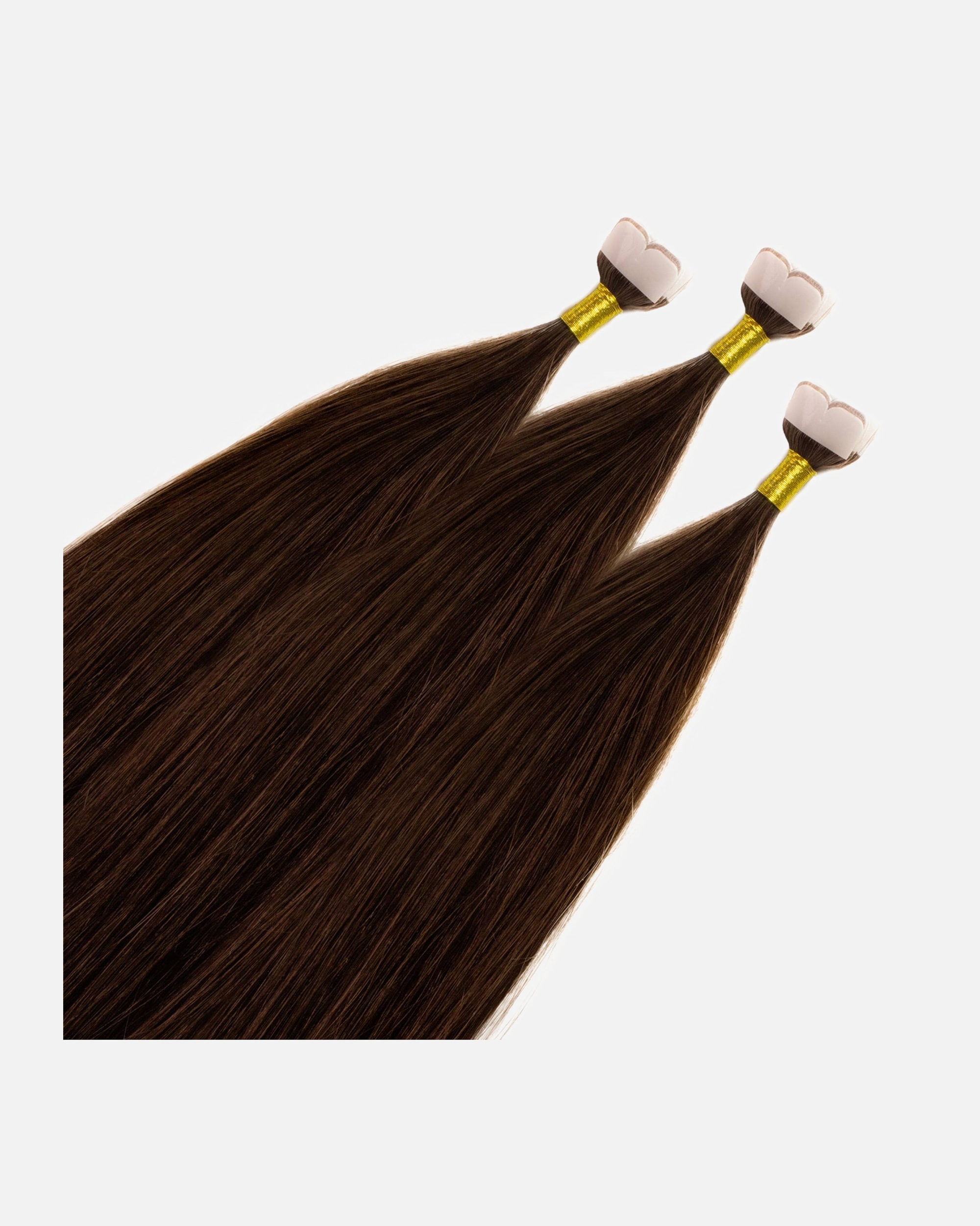 Extensions für Weiblich hair2heart Mini Tape Extensions Premium Echthaar #6/3 Dunkelblond Gold 50cm