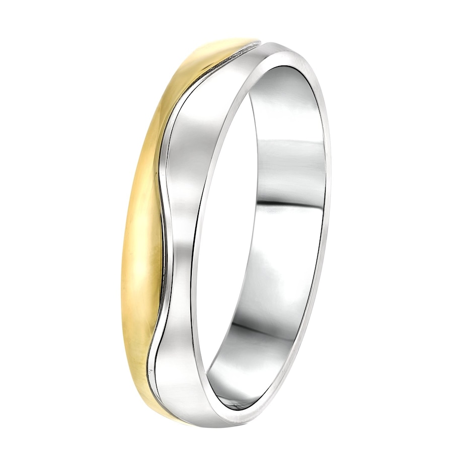 Lucardi Ringe 'Valletta' Stahl - silbern-goldfarbig 57mm Herren