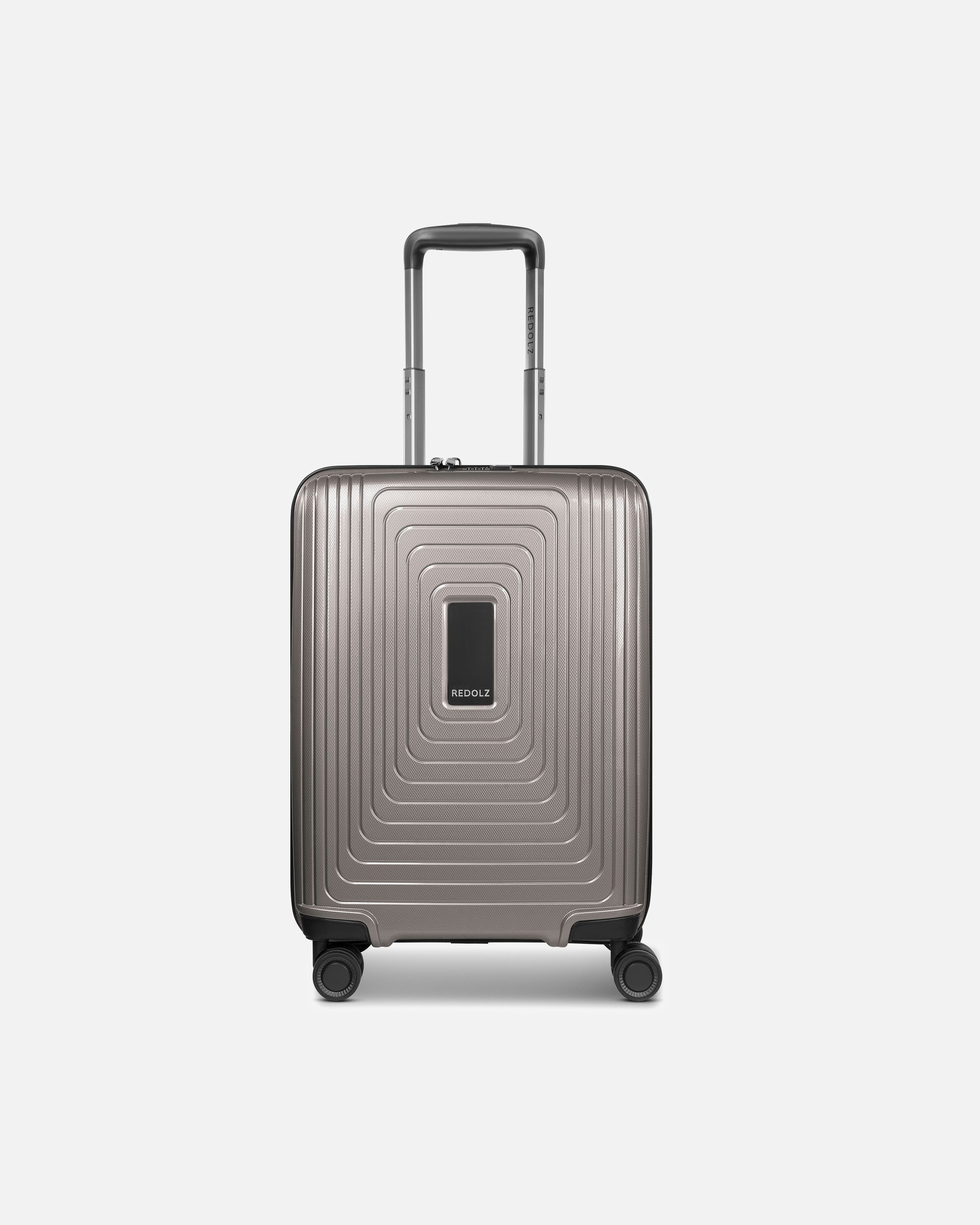 Handgepäckkoffer für Männlich Redolz Essentials 14 4-Rollen Kabinentrolley 55 cm slim coffee grey metallic