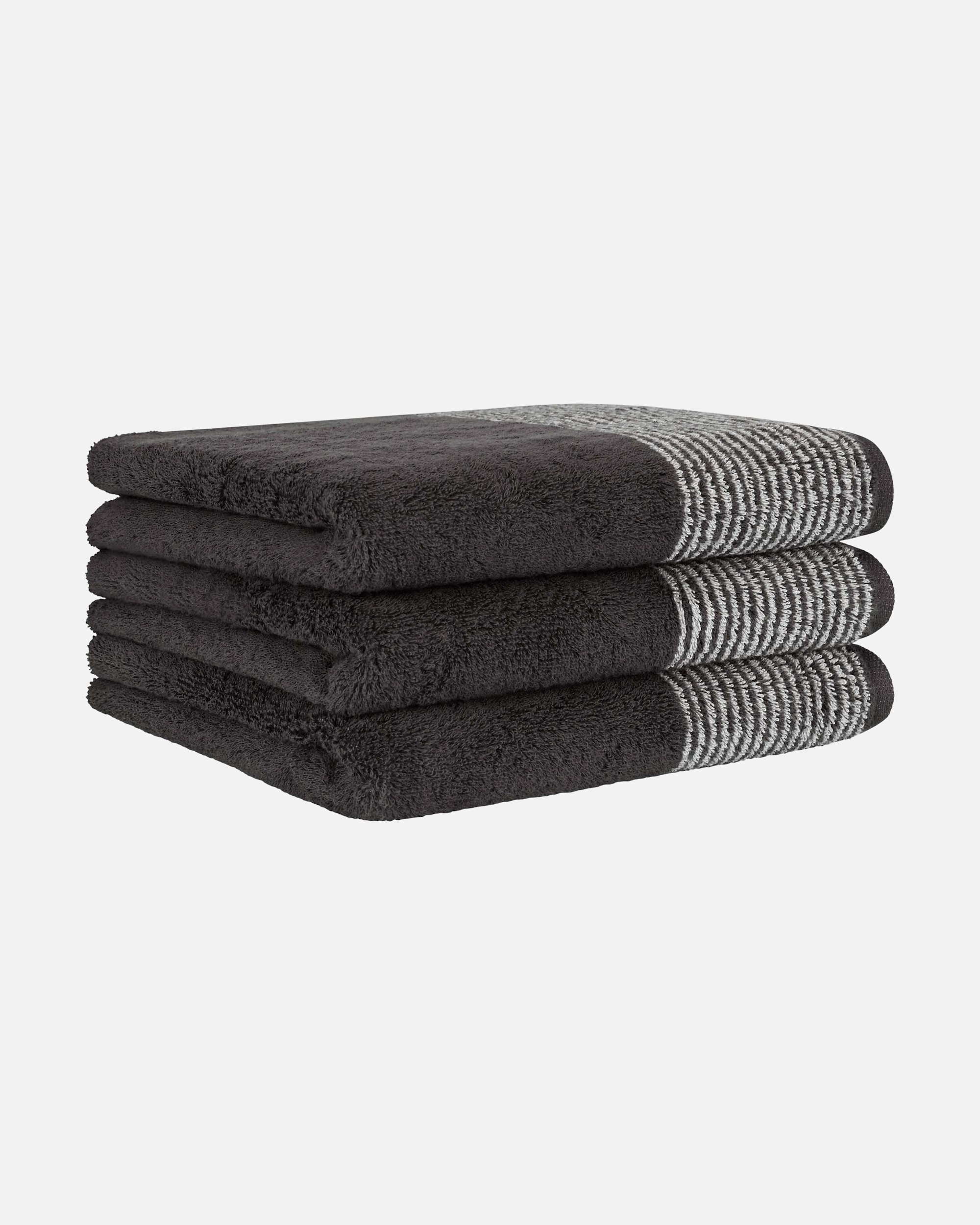 Handtuch für Unisex Cawö Handtuch 3er Pack 'Luxury Home Two-Tone' Basalt