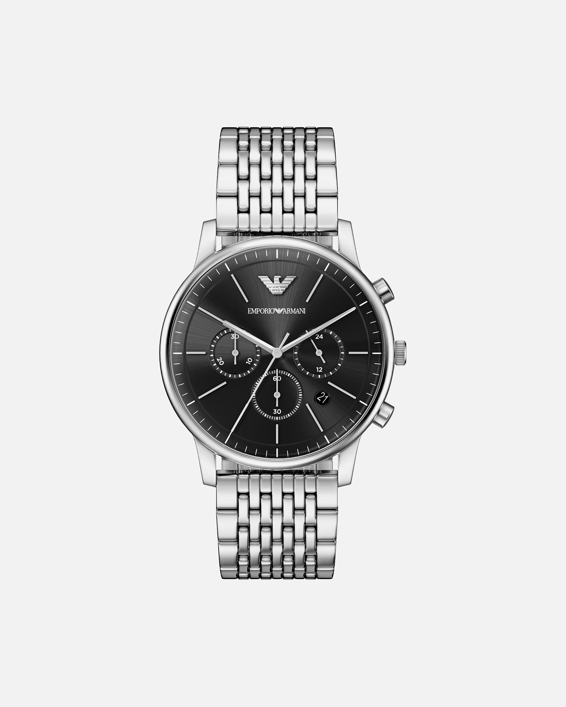 Uhr für Männlich Emporio Armani Chronograph Edelstahl schwarz, silber