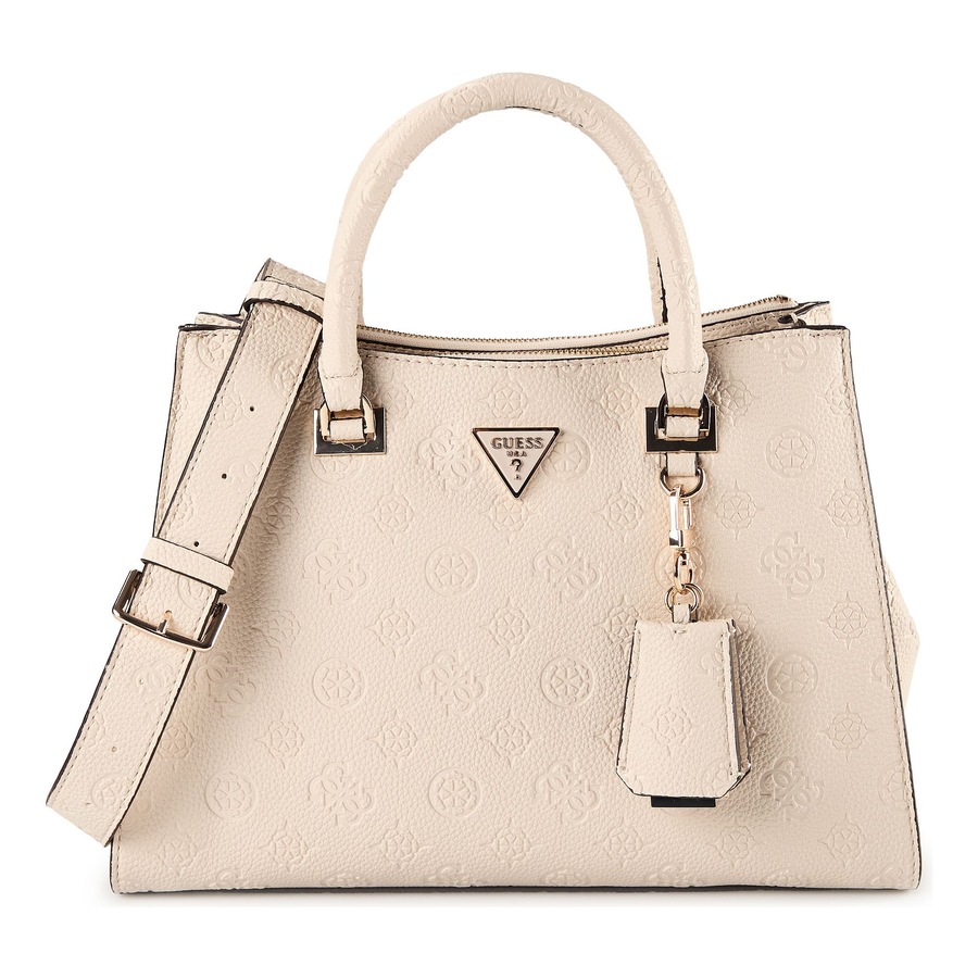 Guess Handtasche Cresidia 2 Society SAT off white logo Weiss Damen