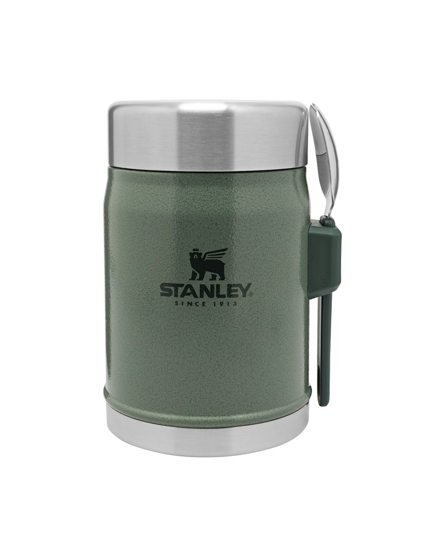 Stanley 1913 Thermo-Lunchbox - 0,4L CLASSIC LEGENDARY FOOD JAR + SPORK Hammertone Green Grau