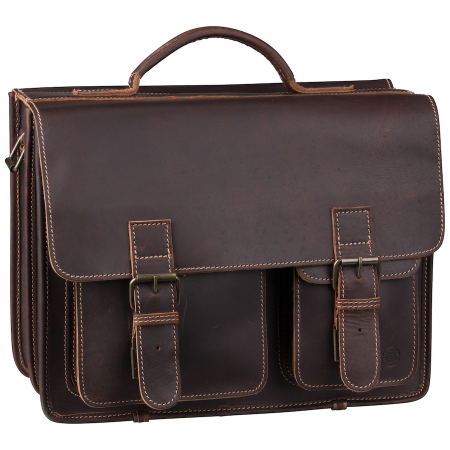 Greenburry Aktentasche Buffalo 1128 Mappe XXL Brown Braun Herren