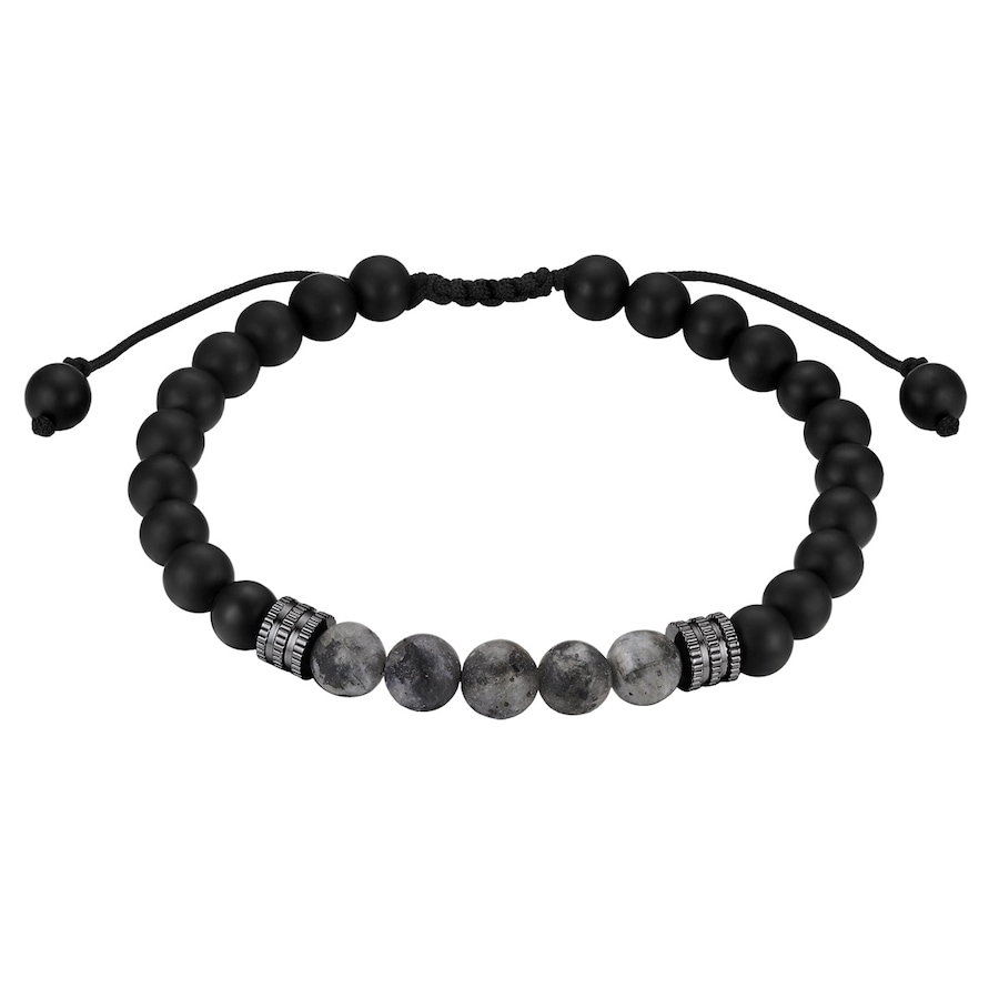 True Rebels Armband aus Edelstahl in silber mit Achat 19,0 - 23,0 cm, flexibel einstellbar Herren