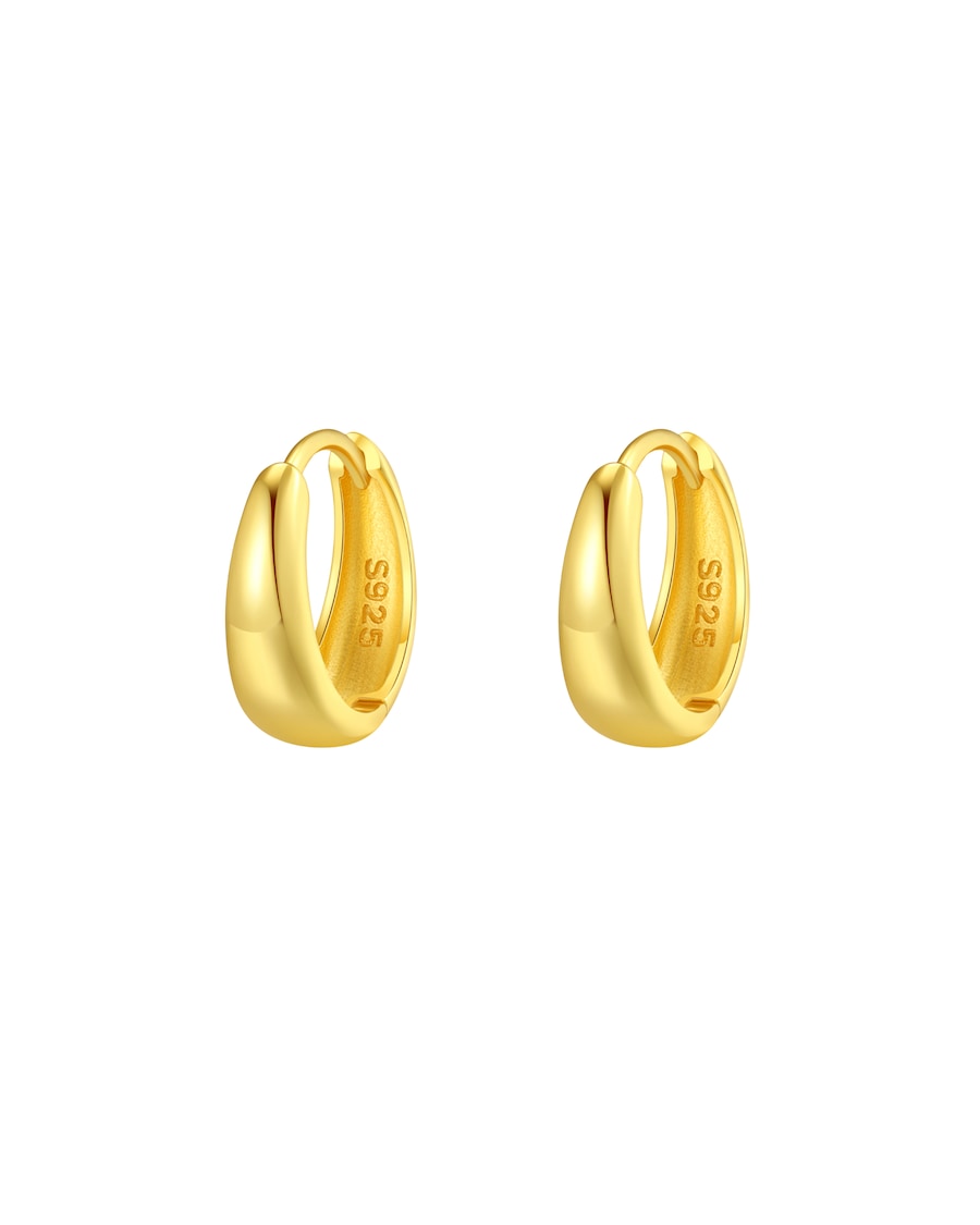 Hey Happiness Kuppel-Creolen 925 Sterlingsilber Gold