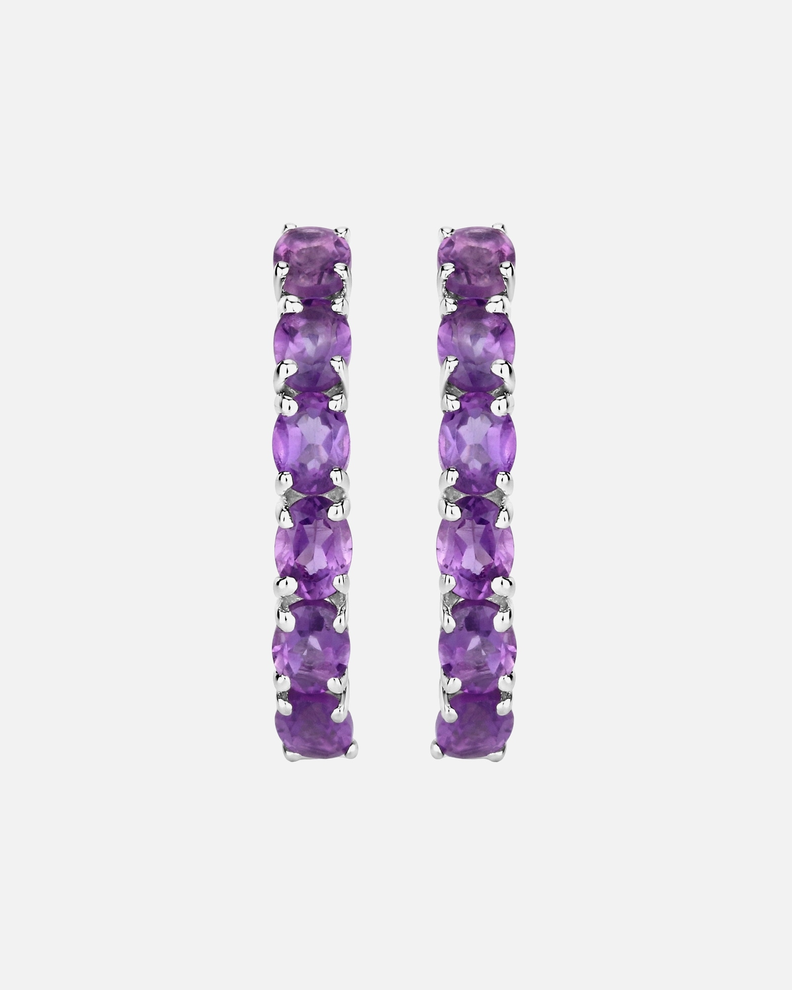 Creolen für Weiblich Rafaela Donata Ohrringe Sterling Silber Peridot in Silber Purple