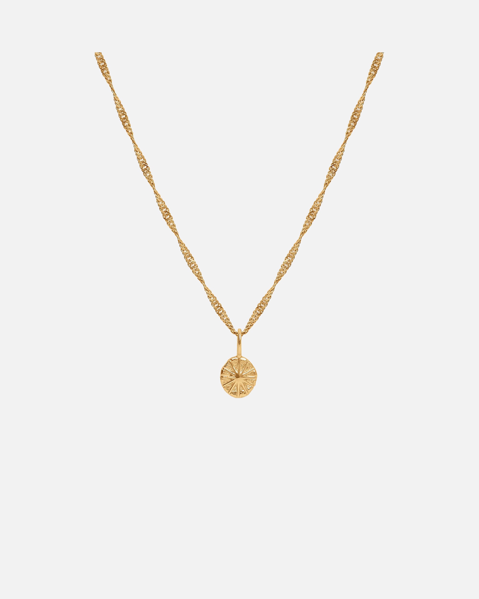 Halskette für Weiblich Stilnest Solar Eclipse Kette 925 Sterling Silber goldfarben