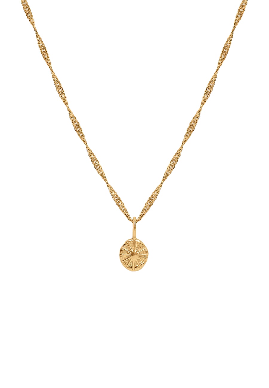 Stilnest Solar Eclipse Kette 925 Sterling Silber goldfarben Damen