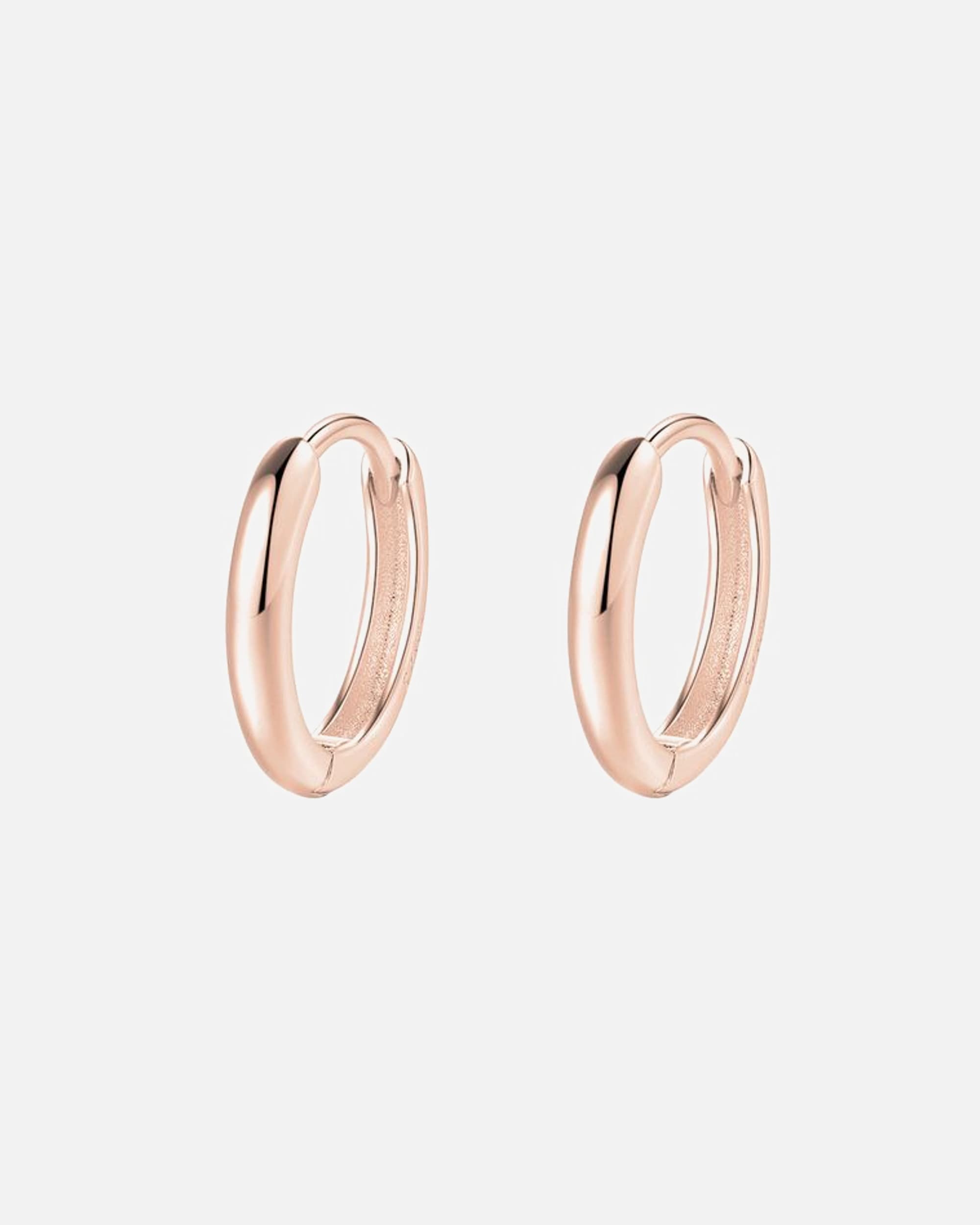 Ohrringe für Weiblich Hey Happiness Default Brand Line Klassische Chunky Creolen, aus 925er Sterling Silber Rosegold