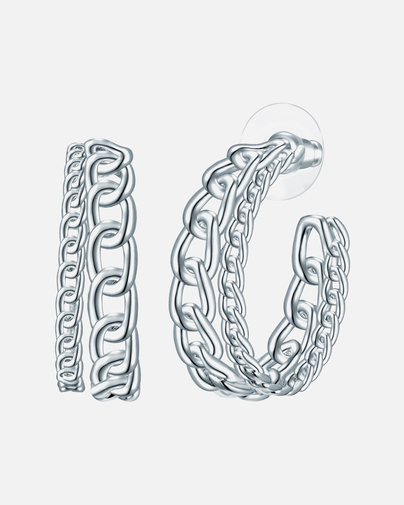 Creolen für Weiblich Lulu & Jane Creolen aus Metall in Silber 27,8 mm