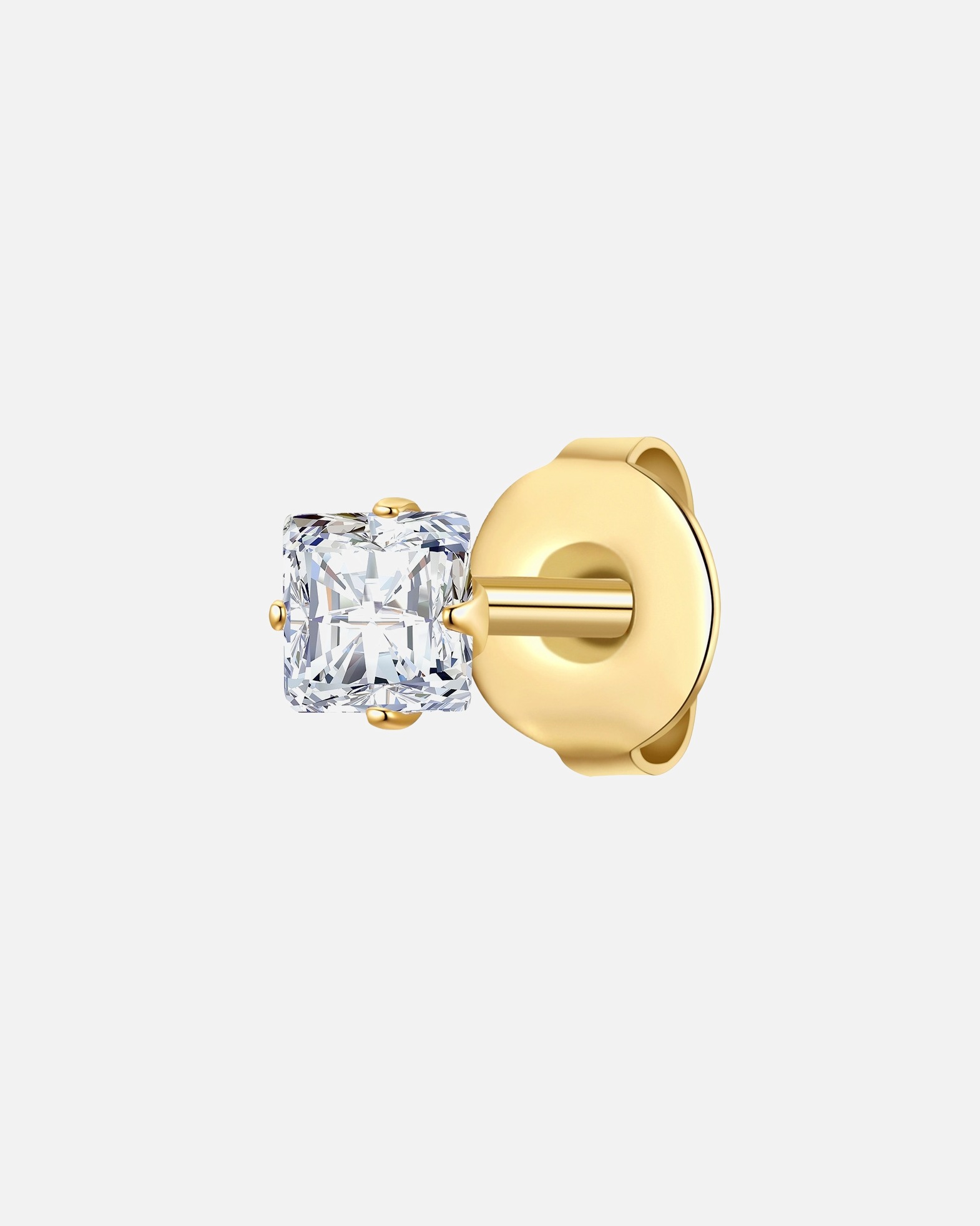 Ohrringe für Männlich True Rebels Ohrstecker aus Edelstahl in Gelbgold mit Zirkonia 4,6 mm