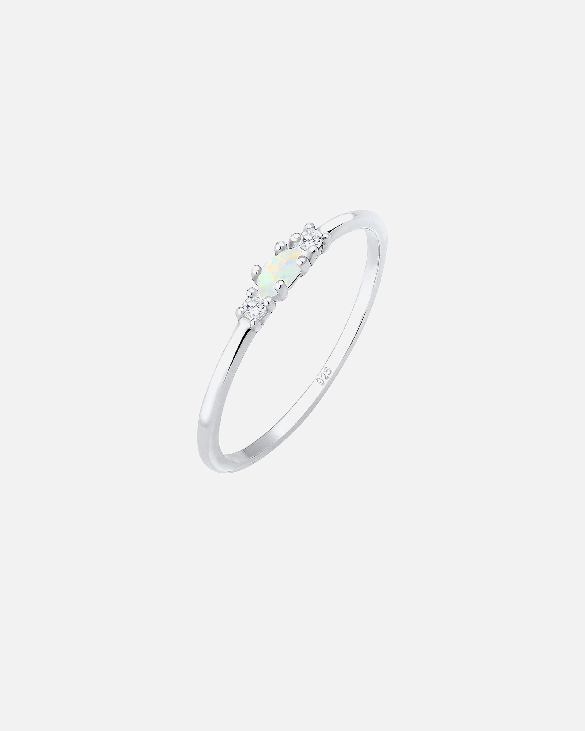 Ring für Weiblich Elli Vintage Zirkonia Marquise Opal 925 Sterling Silber vergoldet 54