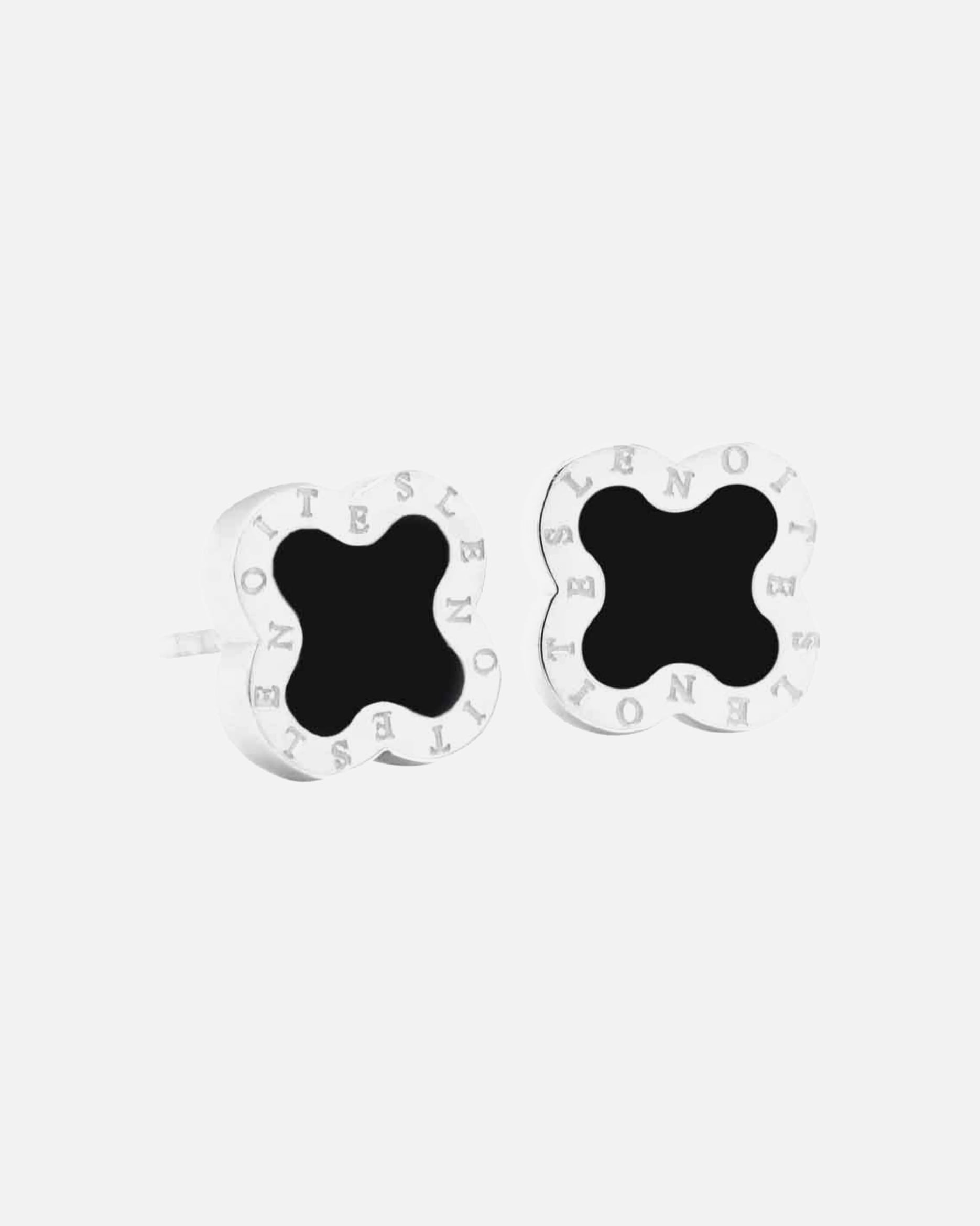 Ohrringe für Weiblich Lenoites Ohrhänger 'Four-leaf Clover Mini' silver-black