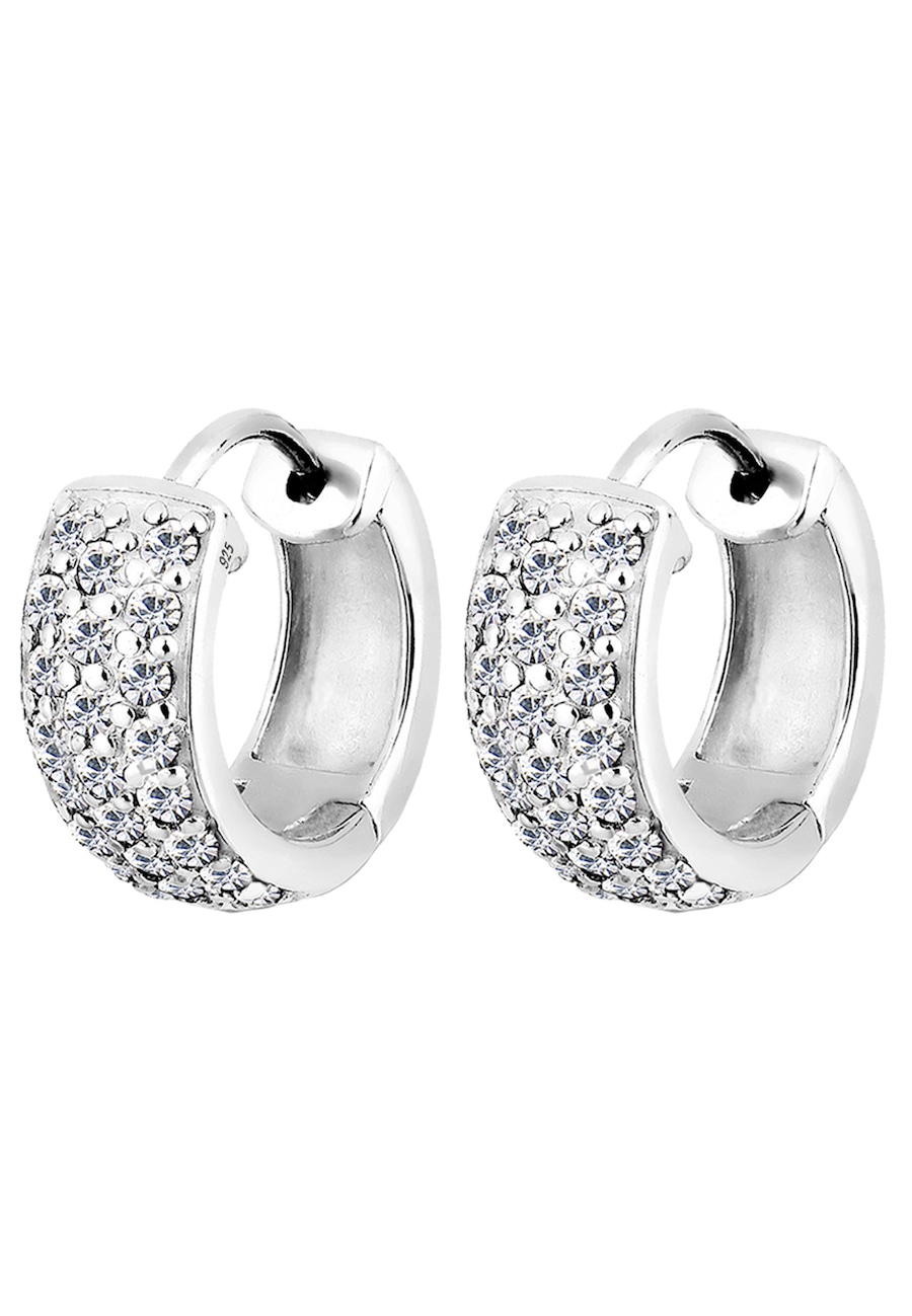 Elli Creolen Funkelnd 925 Silber, mit Kristallen von Swarovski silberfarben Damen