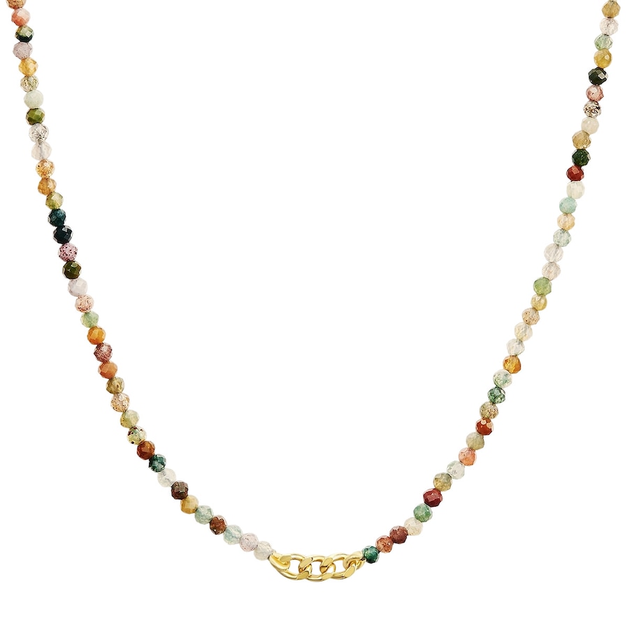 Glanzstücke München Halskette aus Sterling Silber in gelbgold mit Achat 40,0 cm Basiskette + 5,0 Verlängerung Damen