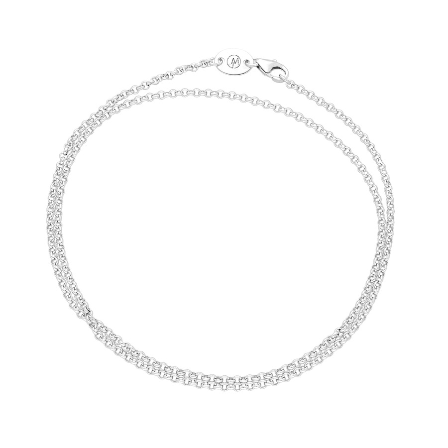Giorgio Martello Milano Kette im Stil einer Erbskette, Silber 925 55 cm
