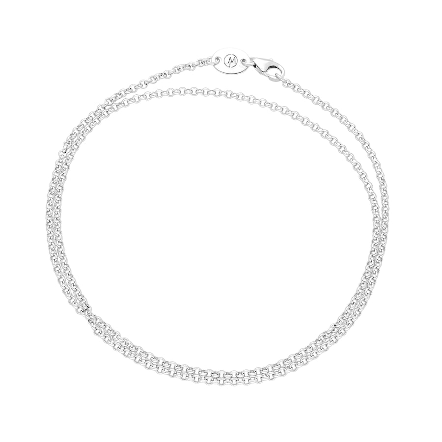 Giorgio Martello Milano Kette im Stil einer Erbskette, Silber 925 43 cm