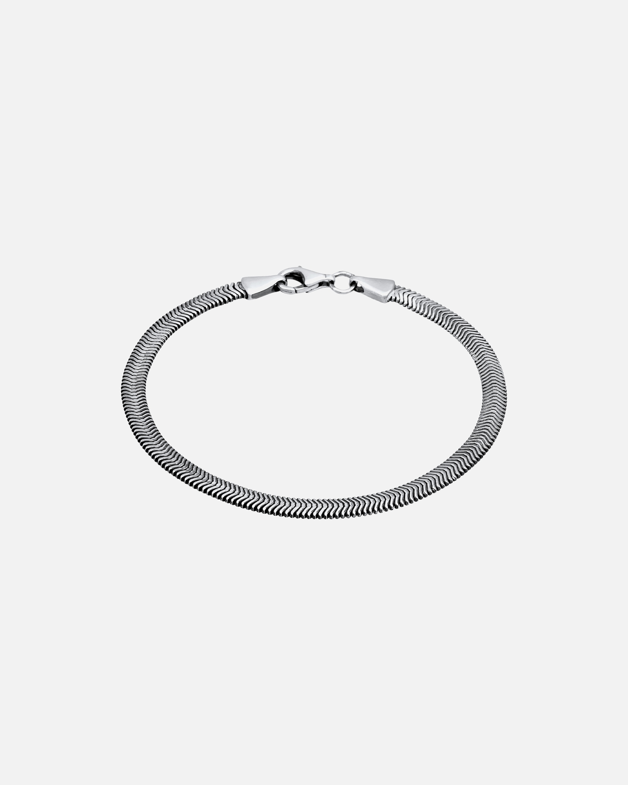 Armband für Männlich KUZZOI Flach Elegant Schlangenkette Fischgräte 925 Silber 19