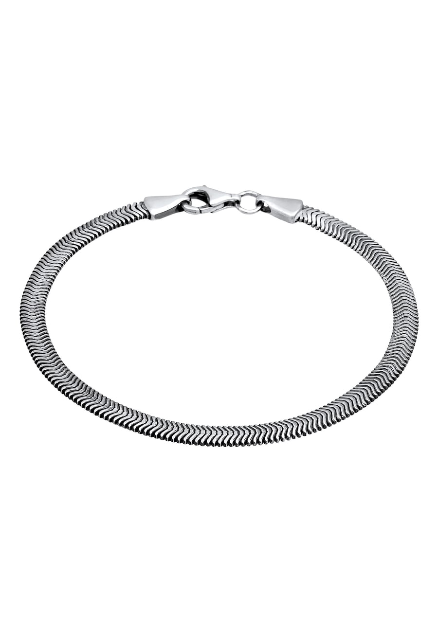 KUZZOI Flach Elegant Schlangenkette Fischgräte 925 Silber 23 Herren