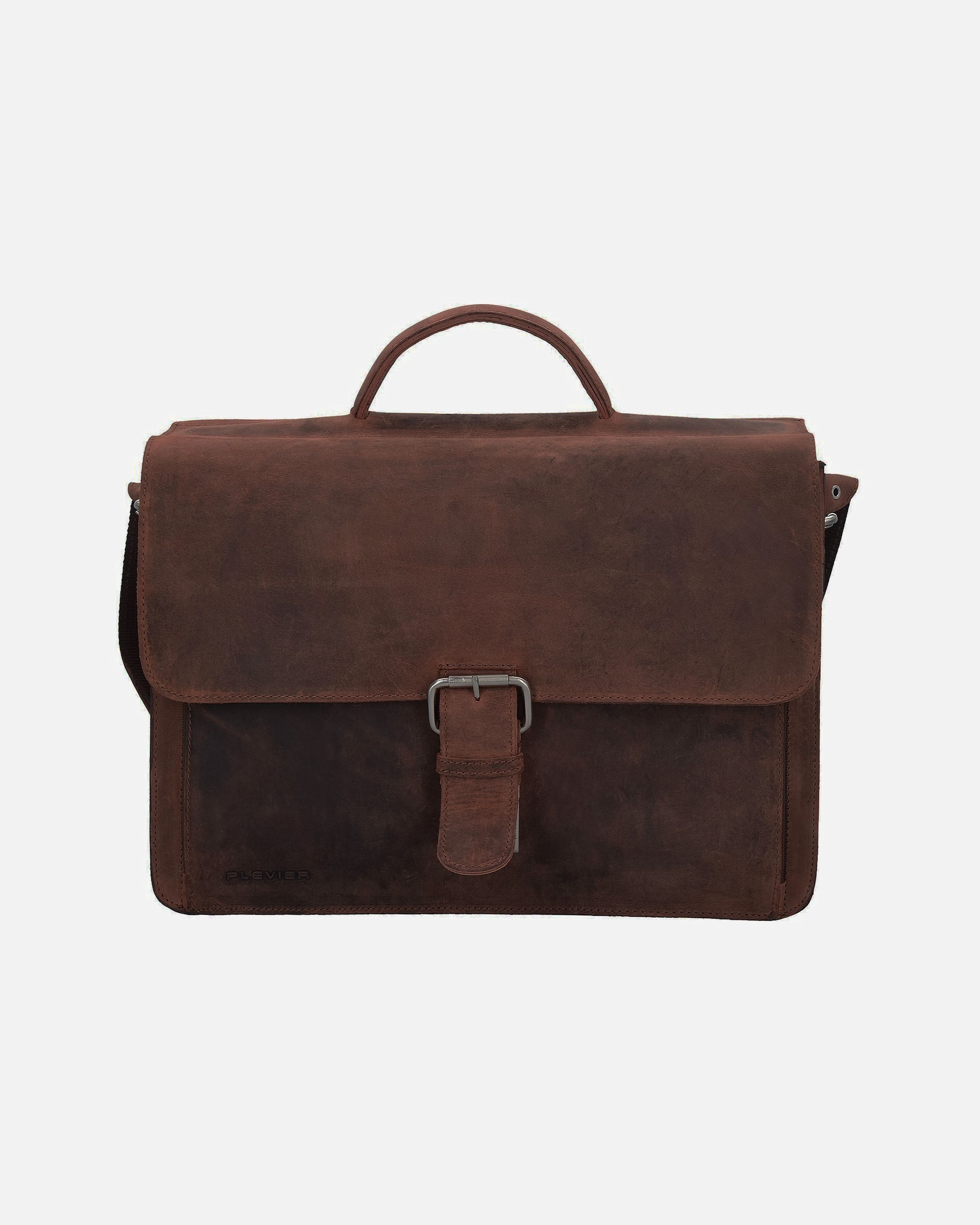 Laptoptasche für Männlich Plevier Retro Newton Aktentasche Leder 41 cm Laptopfach dunkelbraun
