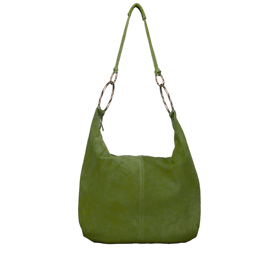Hausfelder Manufaktur Beuteltasche Velours mit Goldfittings Oliv Damen