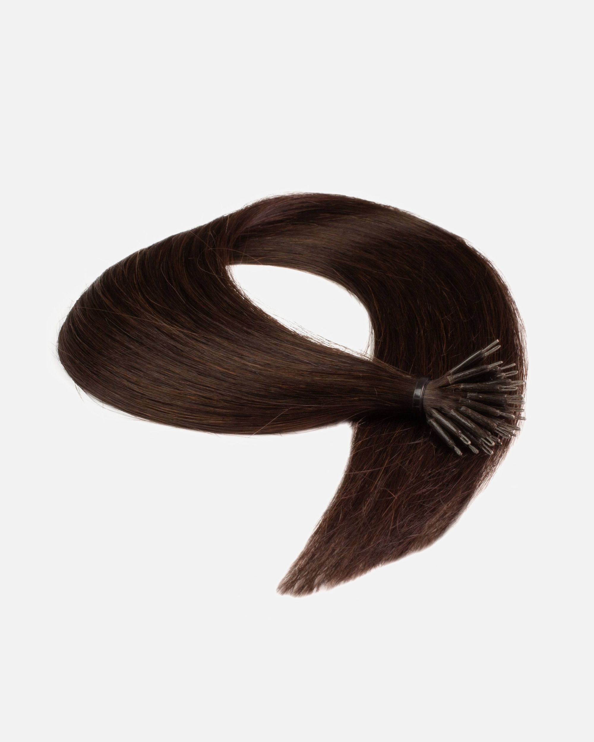 Extensions für Weiblich hair2heart Nanoring Extensions Premium Echthaar #4/77 Mittelbraun Braun-Intensiv 0,8g 50cm