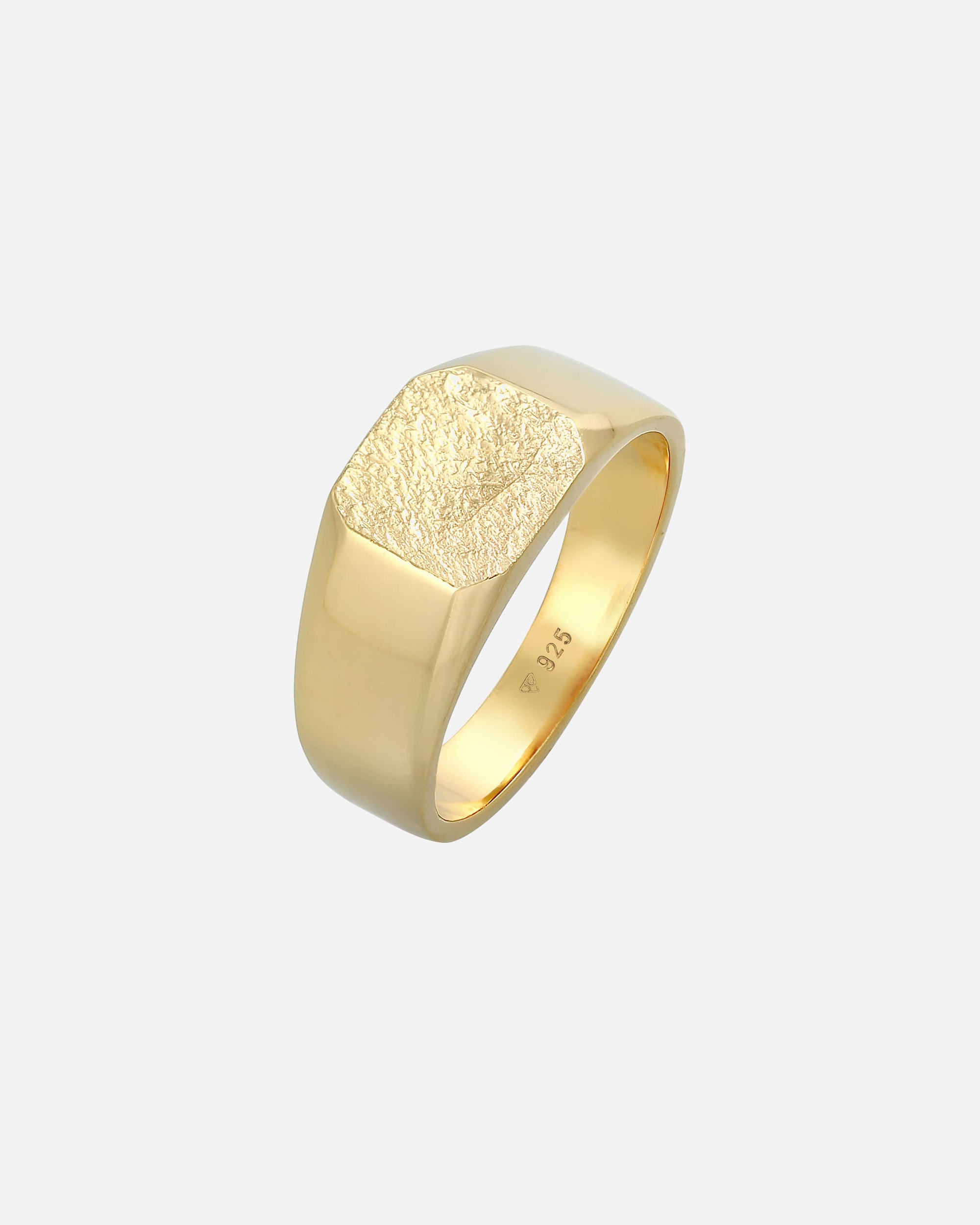 Ring für Männlich KUZZOI Basic Siegelring Herren Quadrat Matt 925 Silber 54