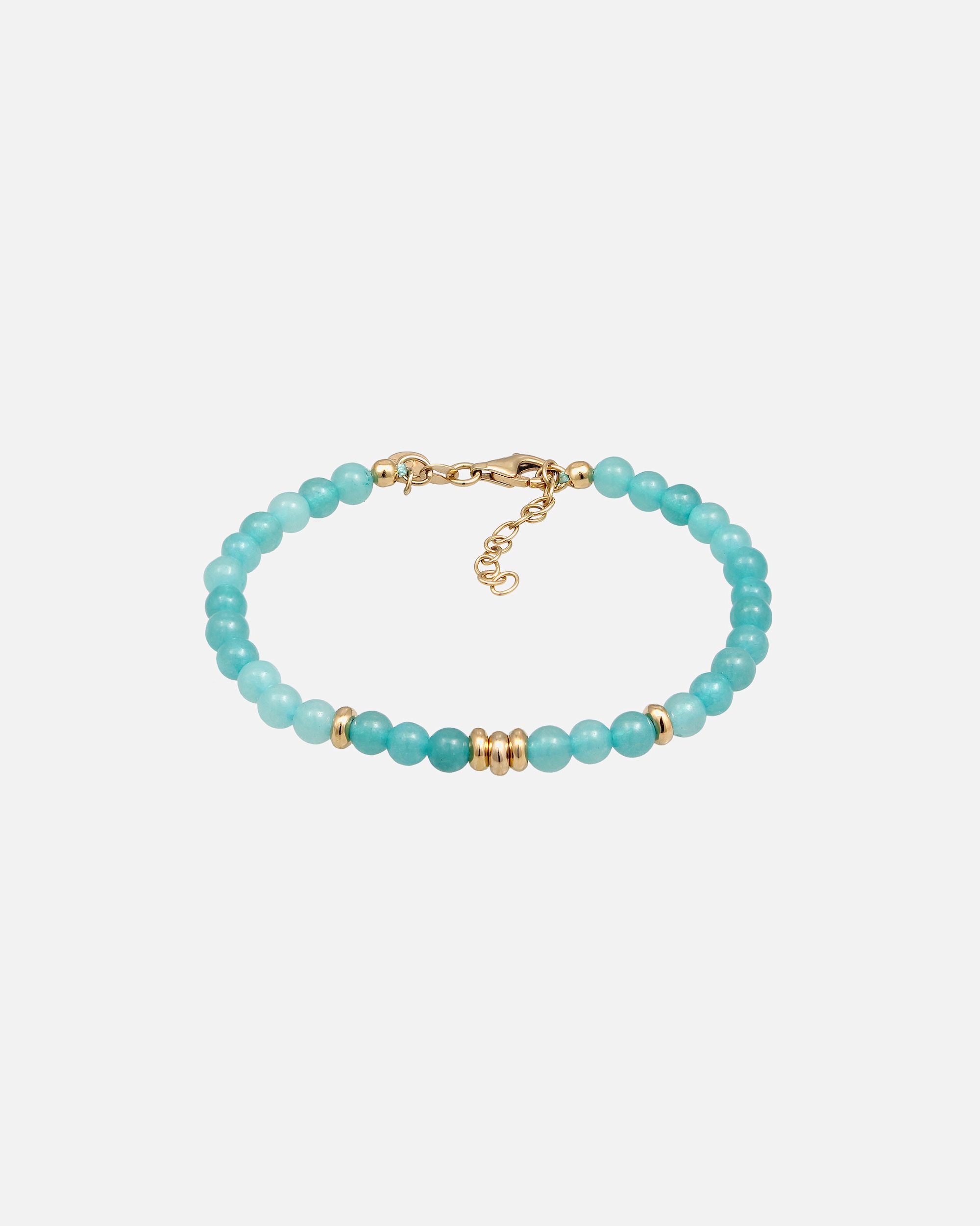 Armband für Weiblich Elli PREMIUM Amazonit Perlen Hellgrün Beads 925 Silber vergoldet 16
