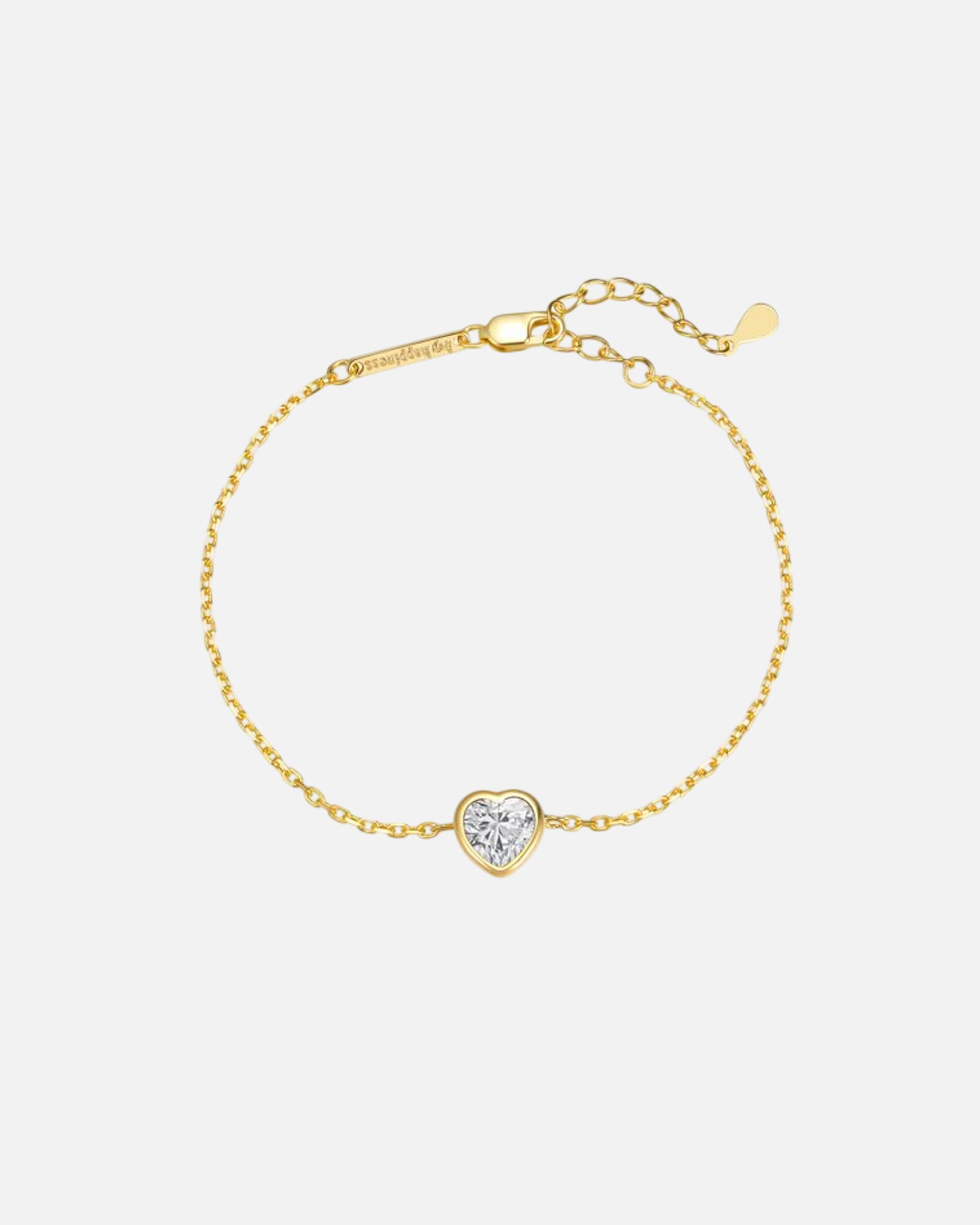 Armband für Weiblich Hey Happiness Default Brand Line Funkelndes Herzarmband – 925er Silber Gold