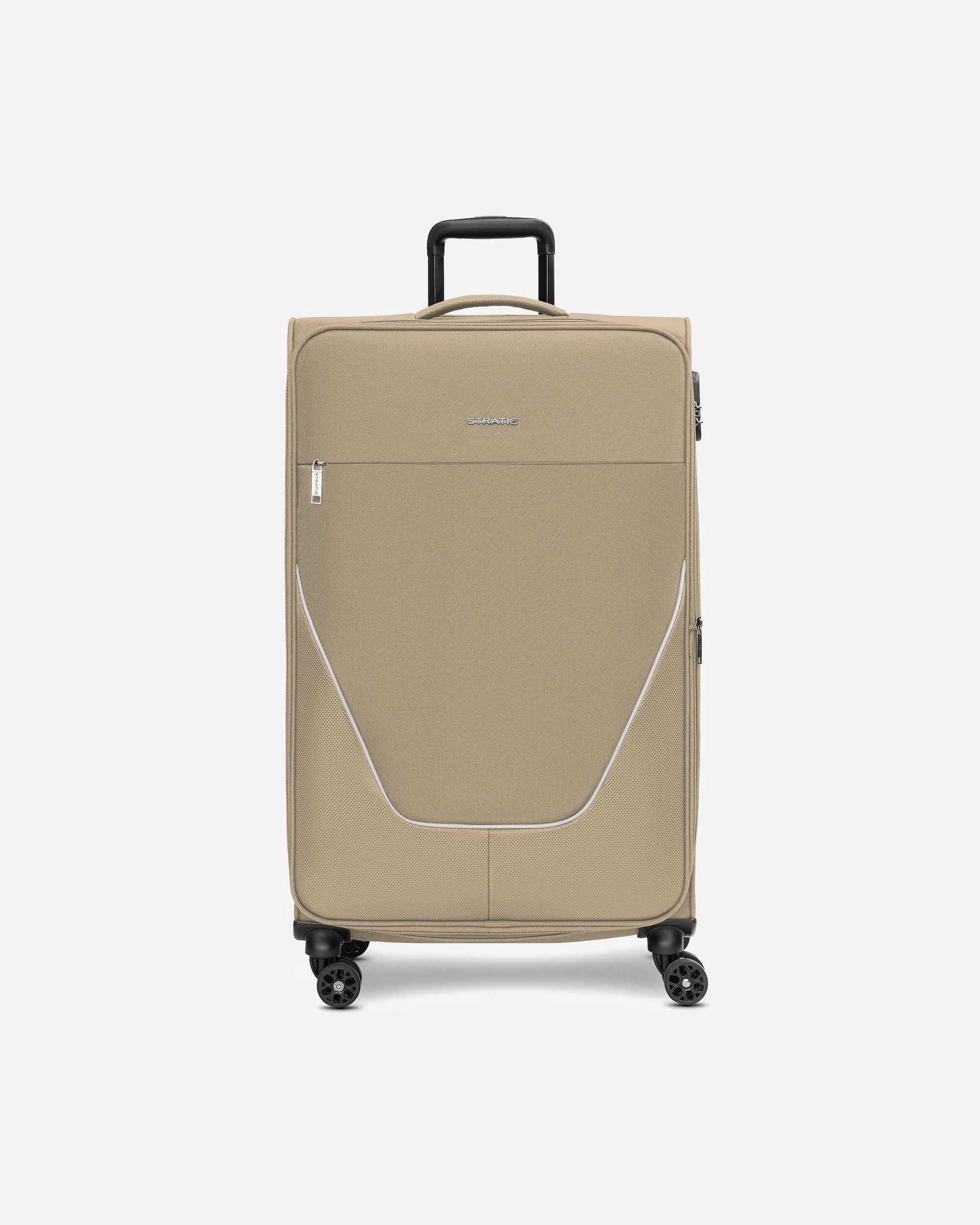 Trolley für Männlich Stratic taska 4-Rollen Trolley L 76 cm mit Dehnfalte taupe