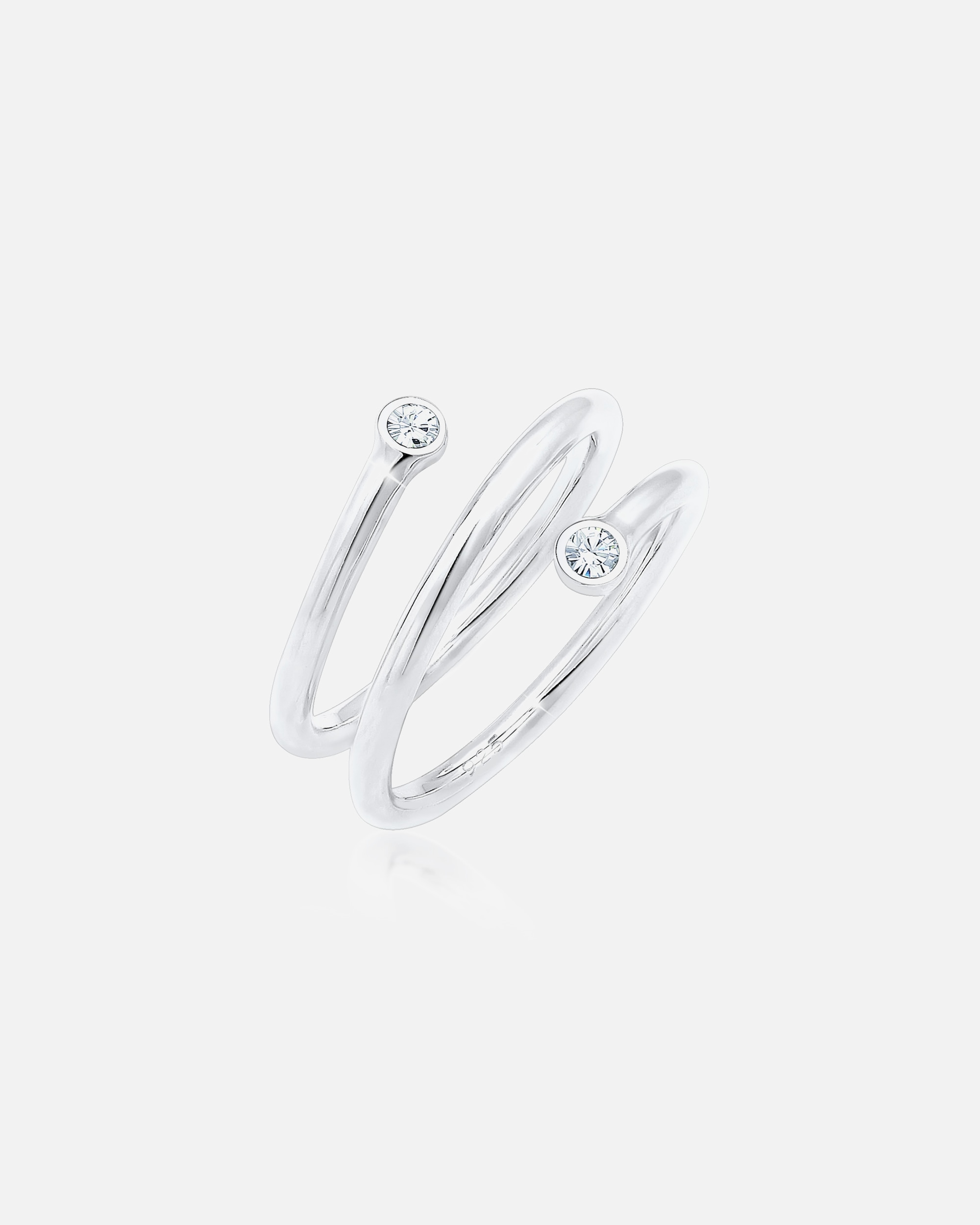 Ring für Weiblich Elli Wickelring Geo 925 Sterling Silber, mit Kristallen von Swarovski® 56