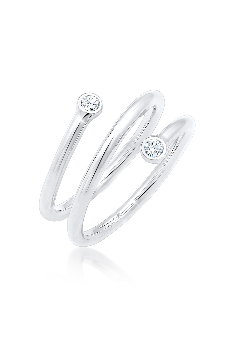 Elli Wickelring Geo 925 Sterling Silber, mit Kristallen von Swarovski 52 Damen
