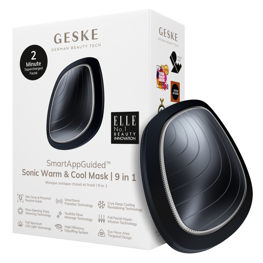 Geske SmartAppGuided Sonic Warm & Cool Mask | 9 in 1 Black