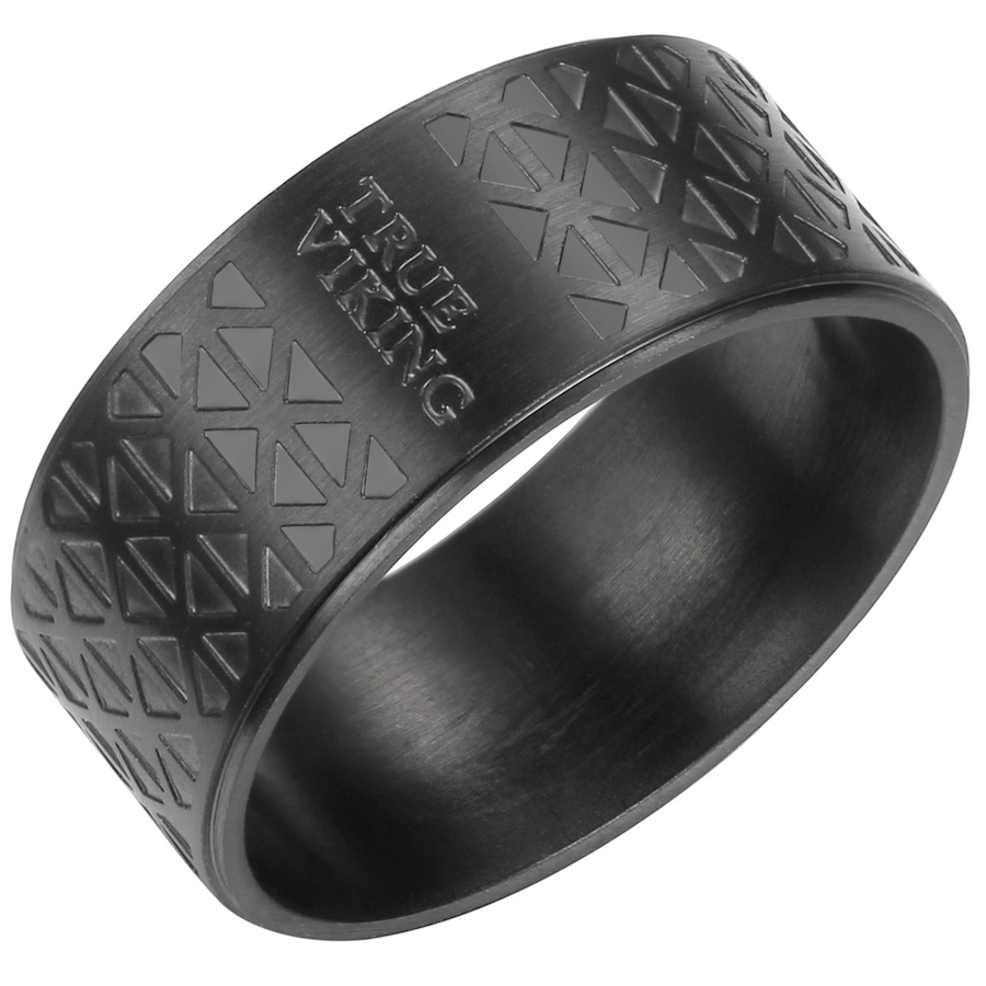 True Rebels Ring Edelstahl in Schwarz 62 Herren