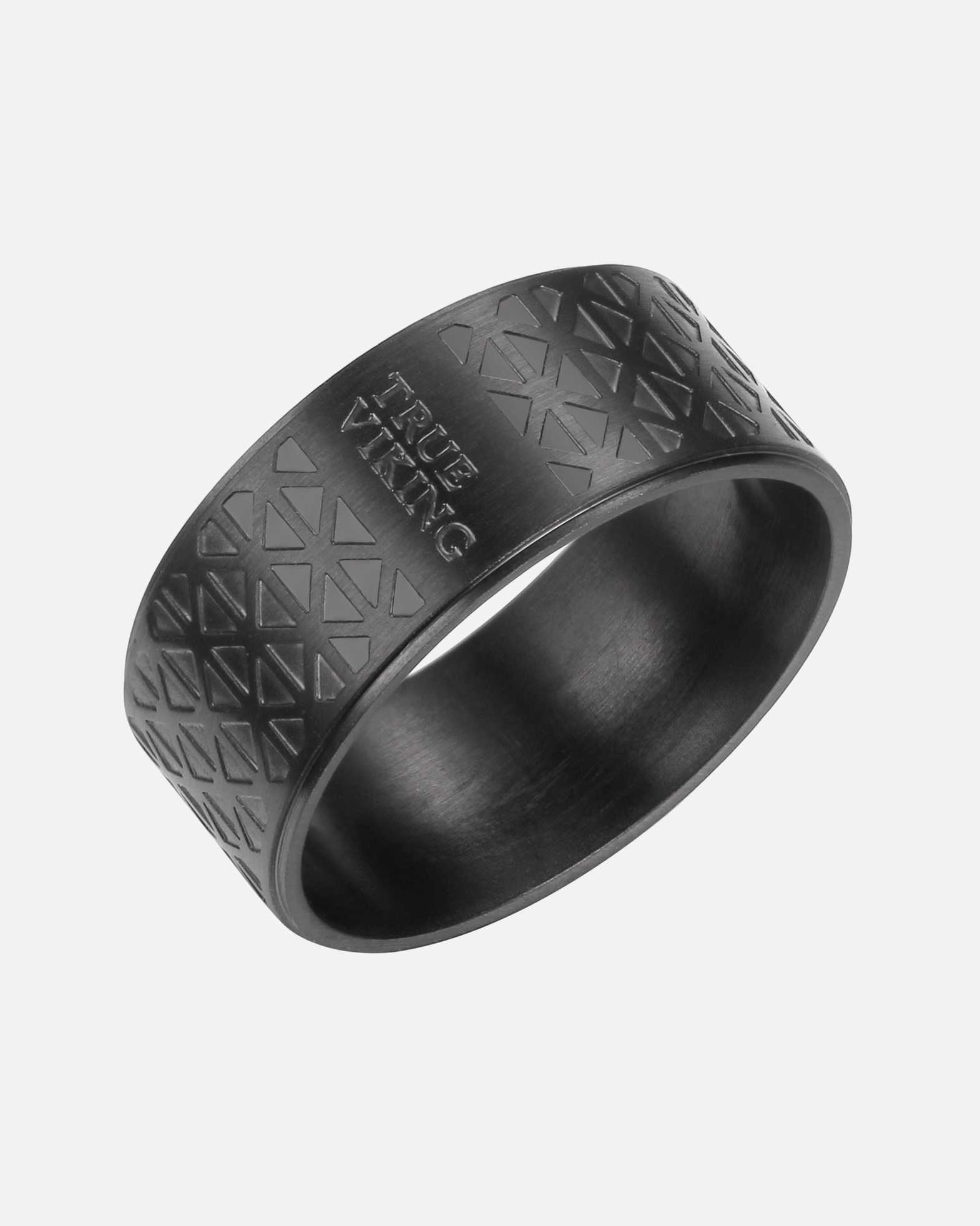 Ring für Männlich True Rebels Ring Edelstahl in Schwarz 66