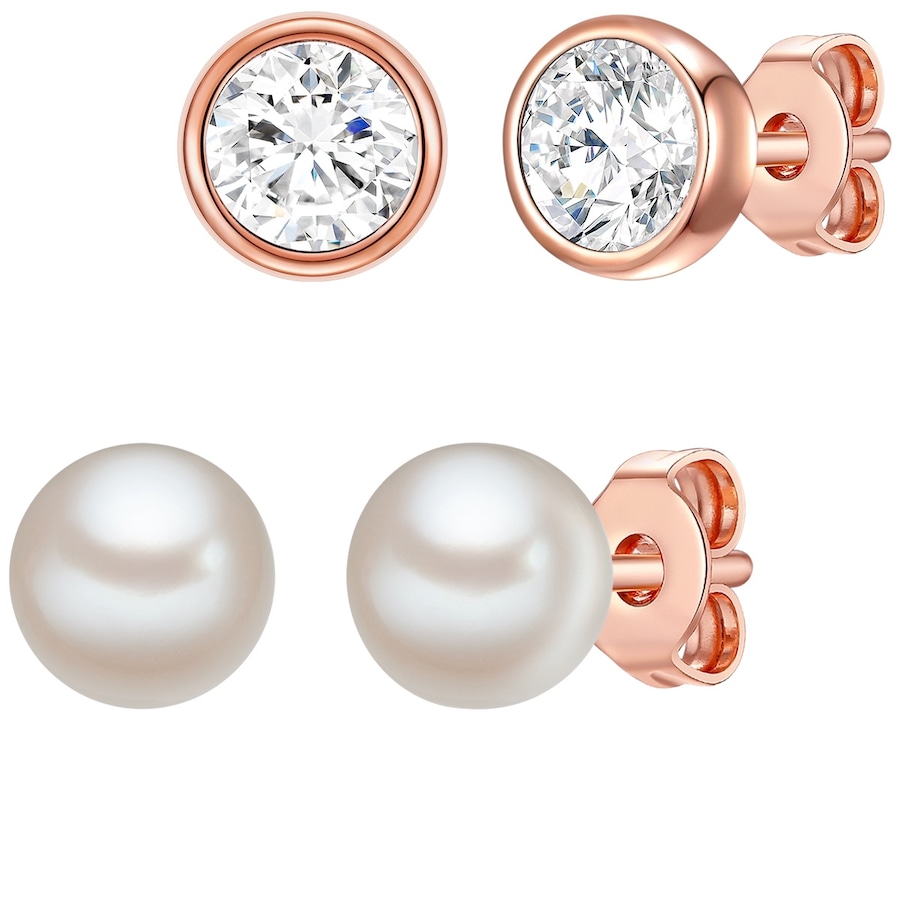 Rafaela Donata Schmuckset Gelbvergoldet mit Kristallen von Swarovski Perle 6,0 - 6,5 mm Damen